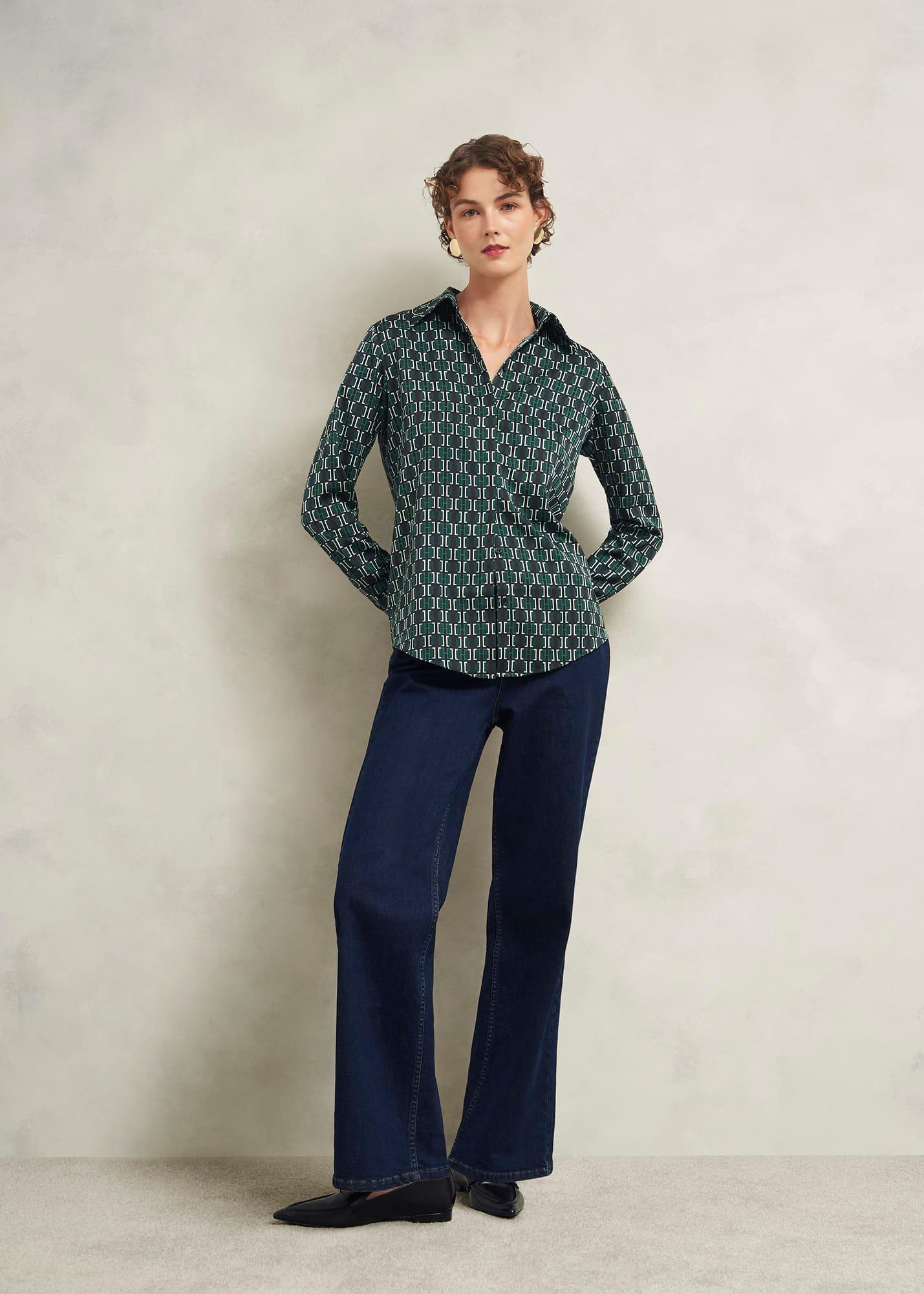 Finwell Satin Shirt, Multi, hi-res