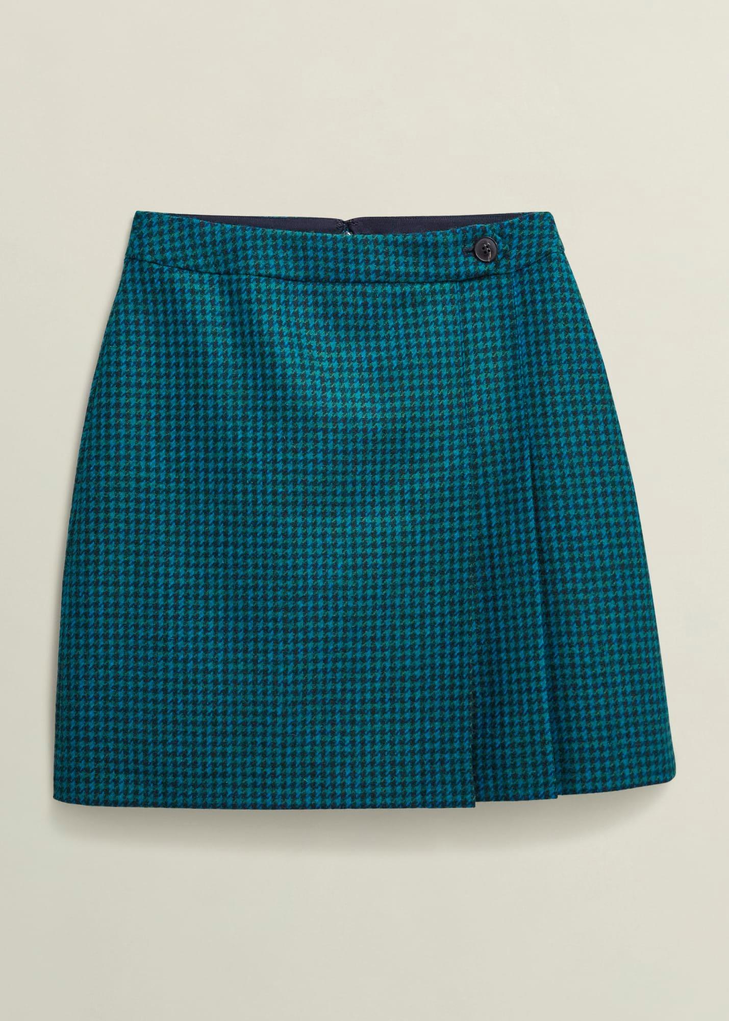 Leah Wool Kilt Skirt, Green Multi, hi-res
