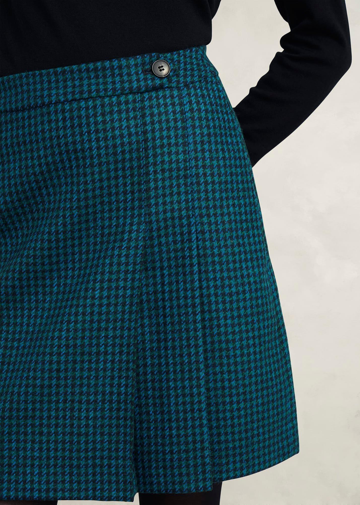 Leah Wool Kilt Skirt, Green Multi, hi-res