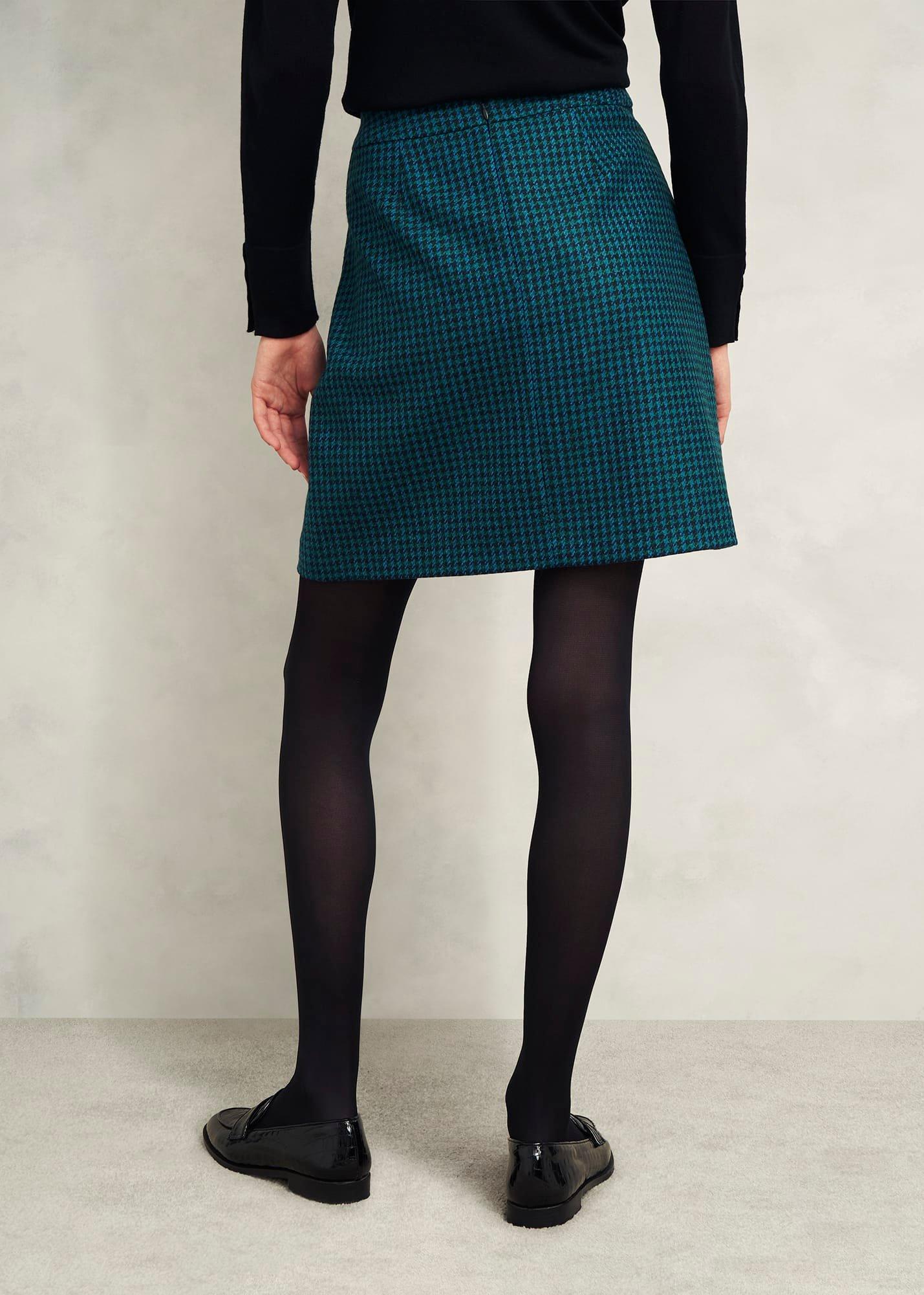 Leah Wool Kilt Skirt, Green Multi, hi-res