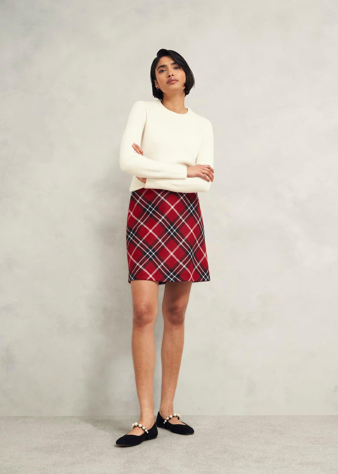 Teia Wool Skirt, Red Multi, hi-res