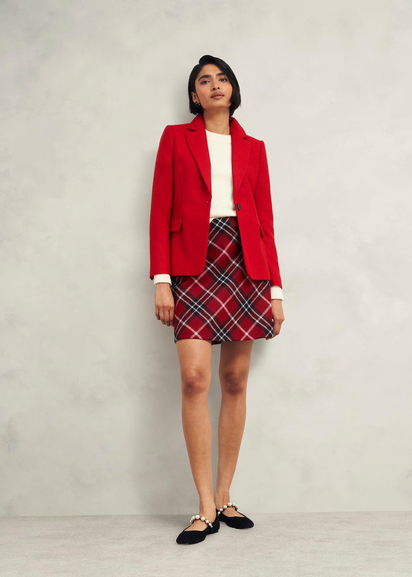 Teia Wool Skirt, Red Multi, hi-res