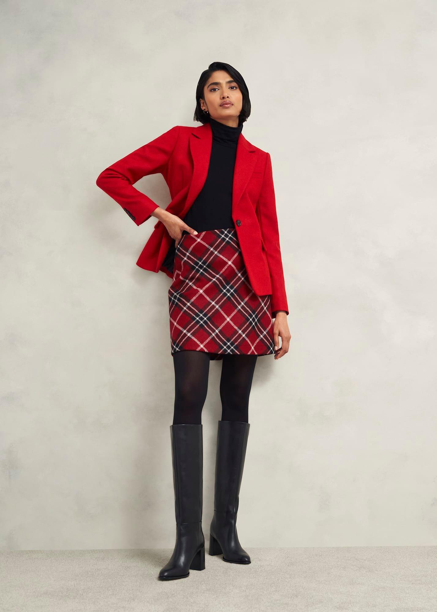 Teia Wool Skirt, Red Multi, hi-res