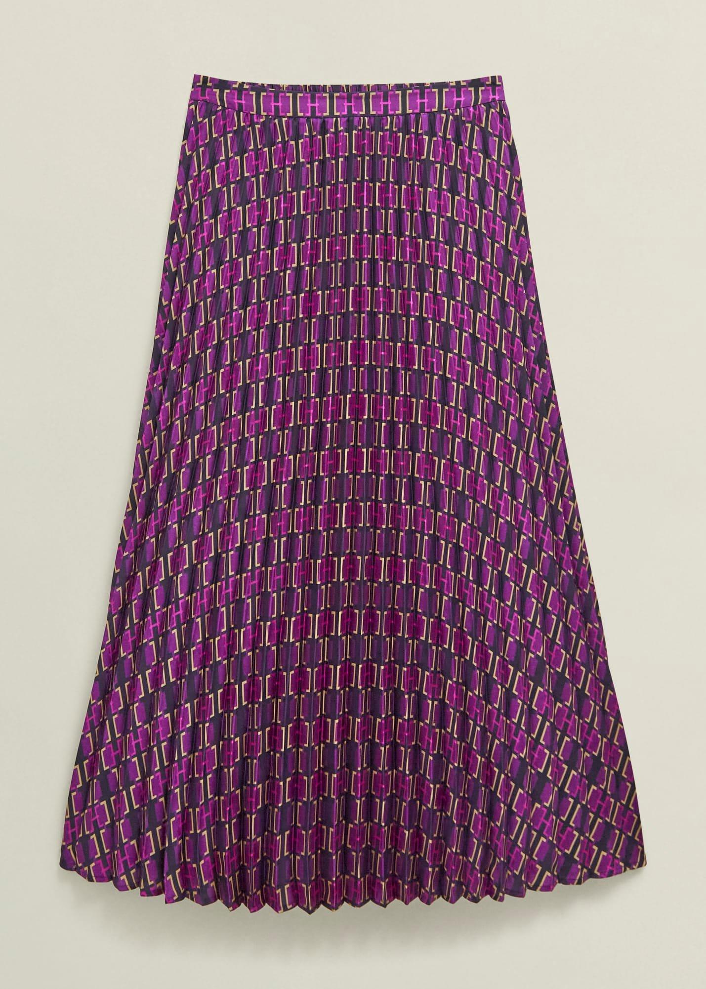 Kayla Pleated Skirt, Purple Multi, hi-res