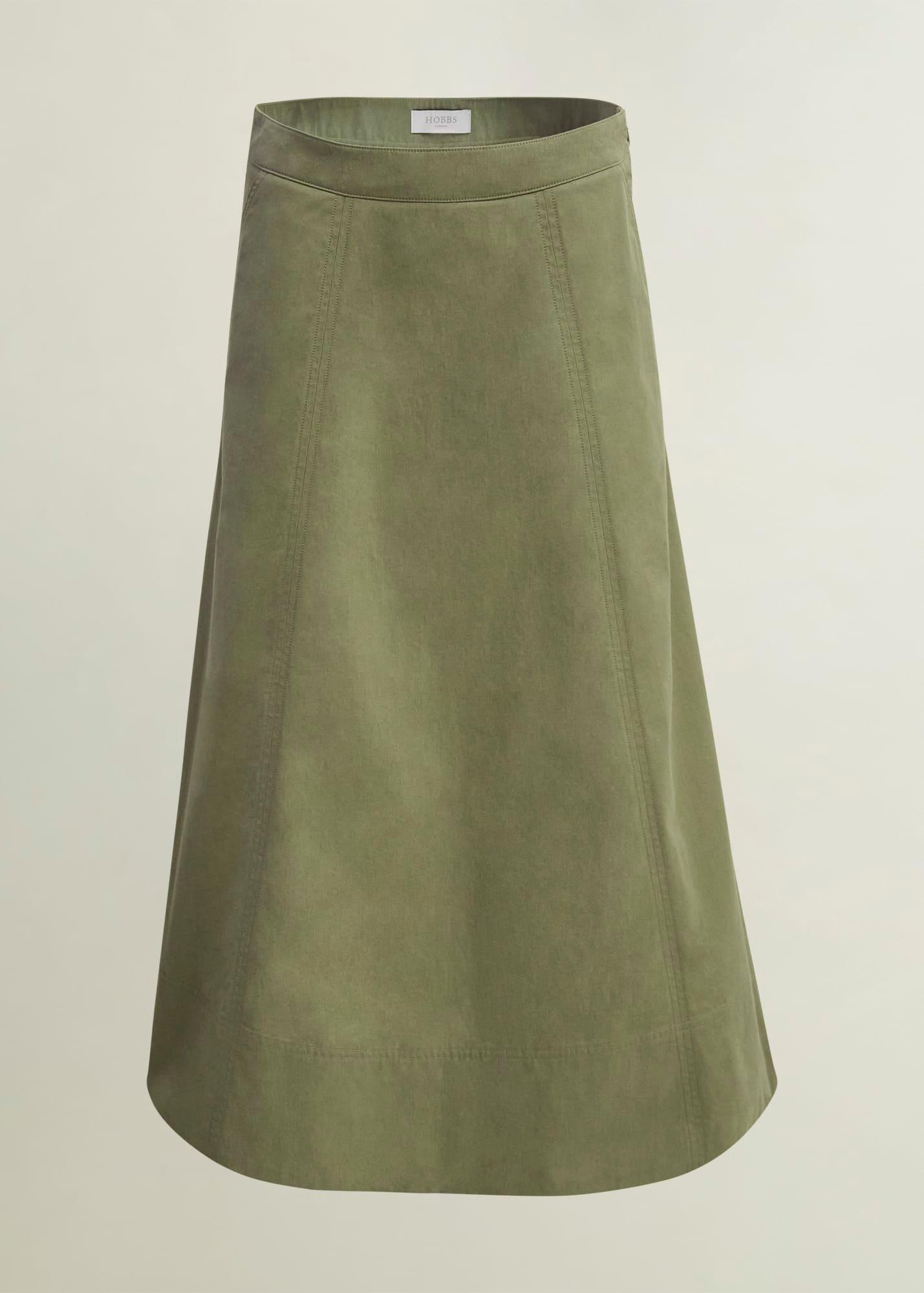 Avril Cotton Skirt, Sage Green, hi-res