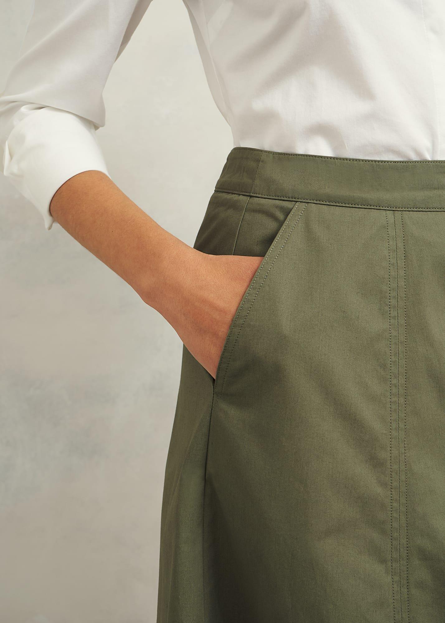 Avril Cotton Skirt, Sage Green, hi-res
