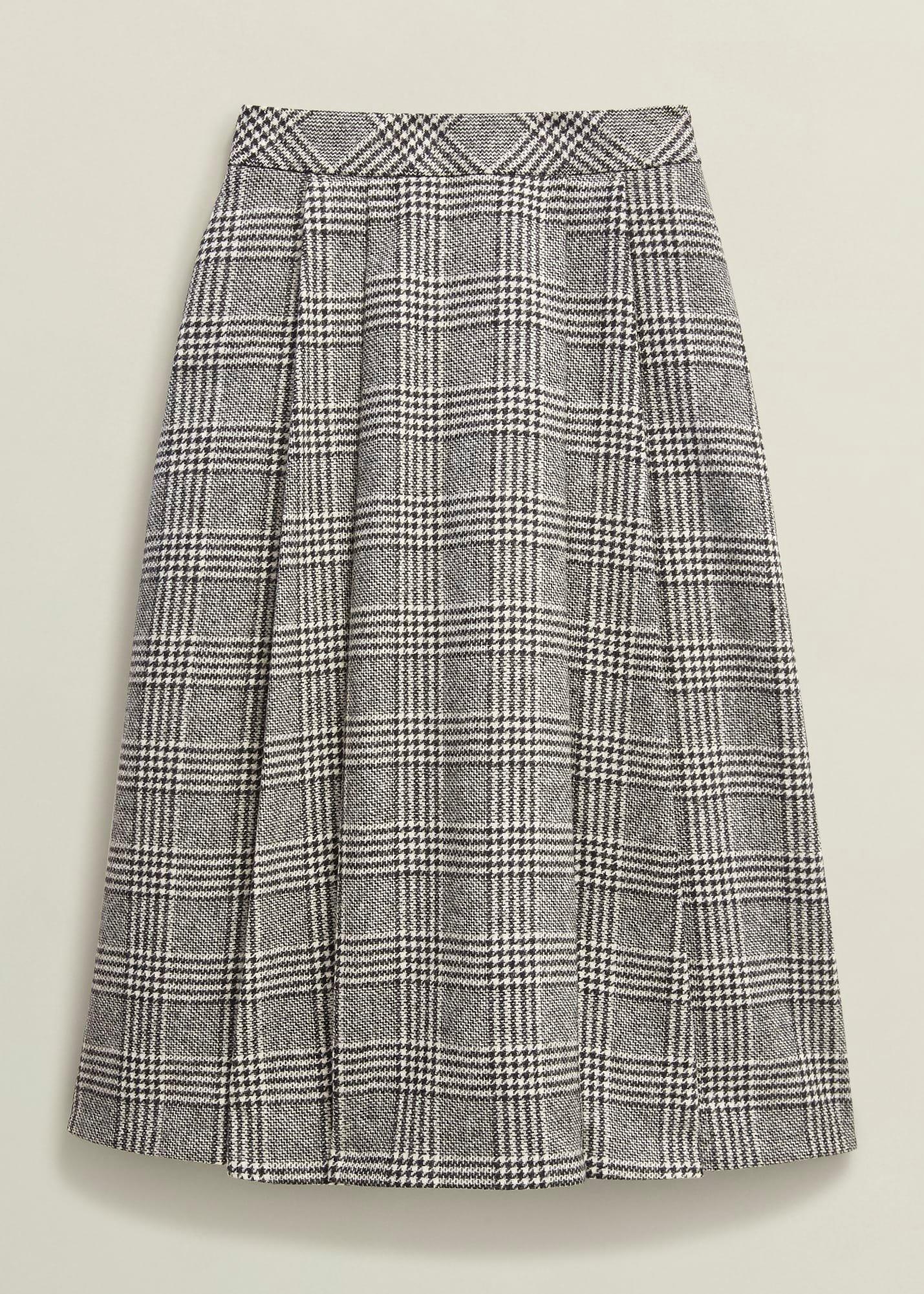 Brea Wool Full Skirt, Black White, hi-res