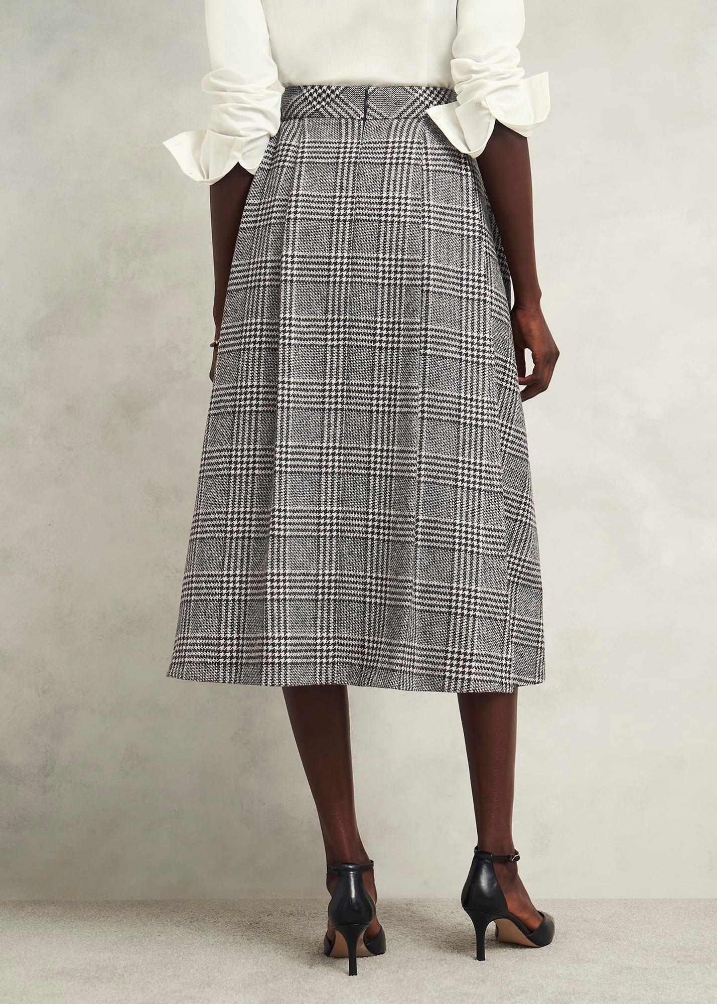 Brea Wool Full Skirt, Black White, hi-res