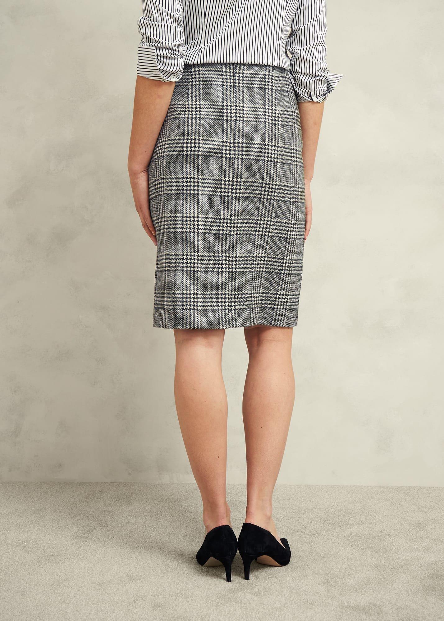 Brea Wool Skirt, Black White, hi-res