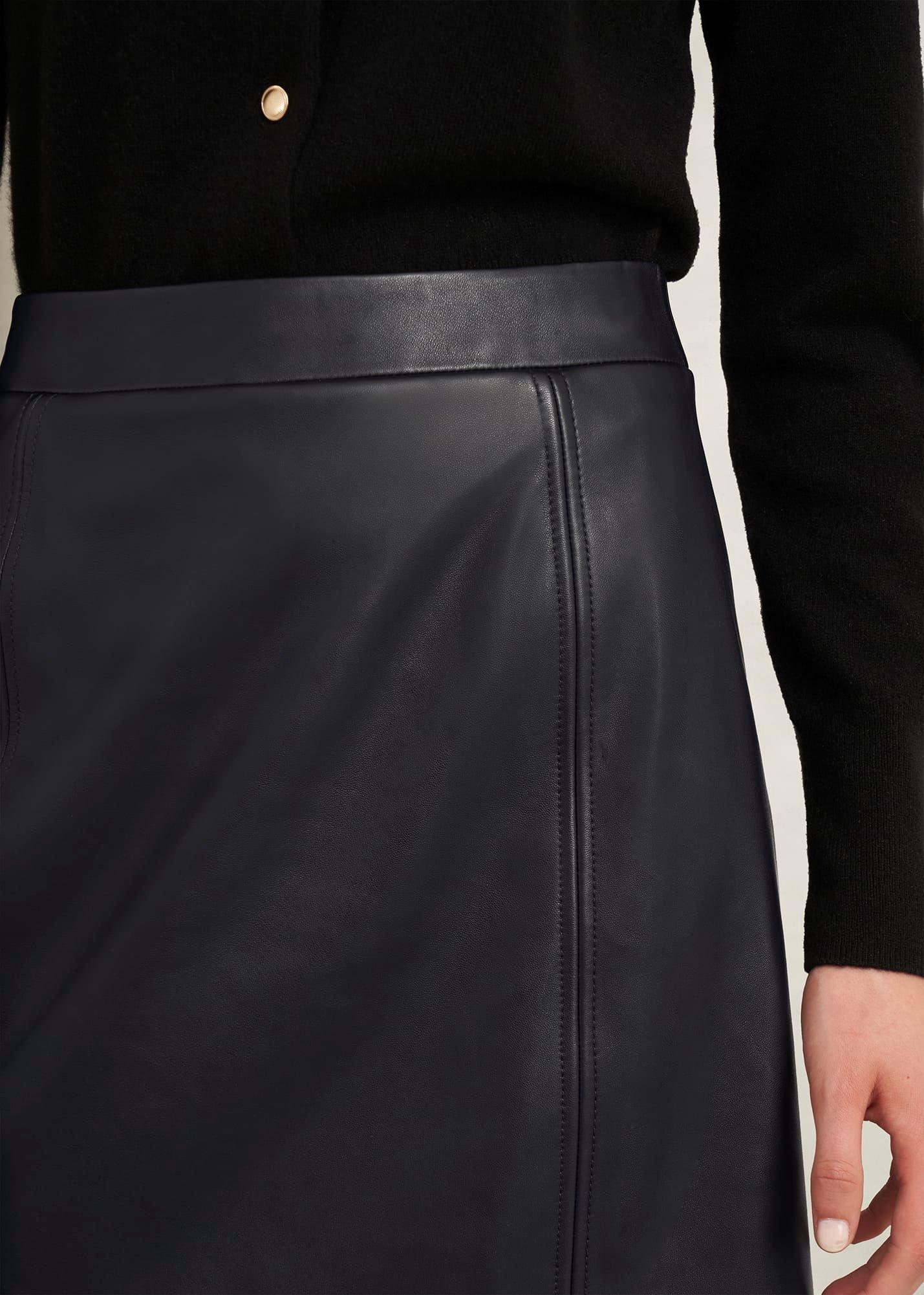 Annabelle Leather Skirt, Black, hi-res