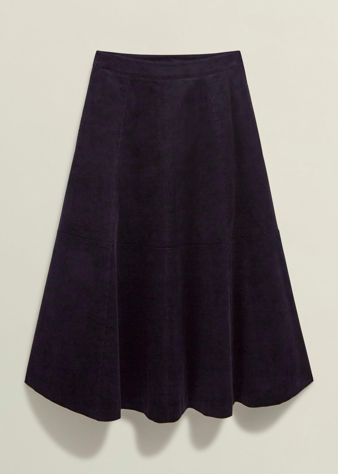 Clifton Cord Skirt, Navy, hi-res