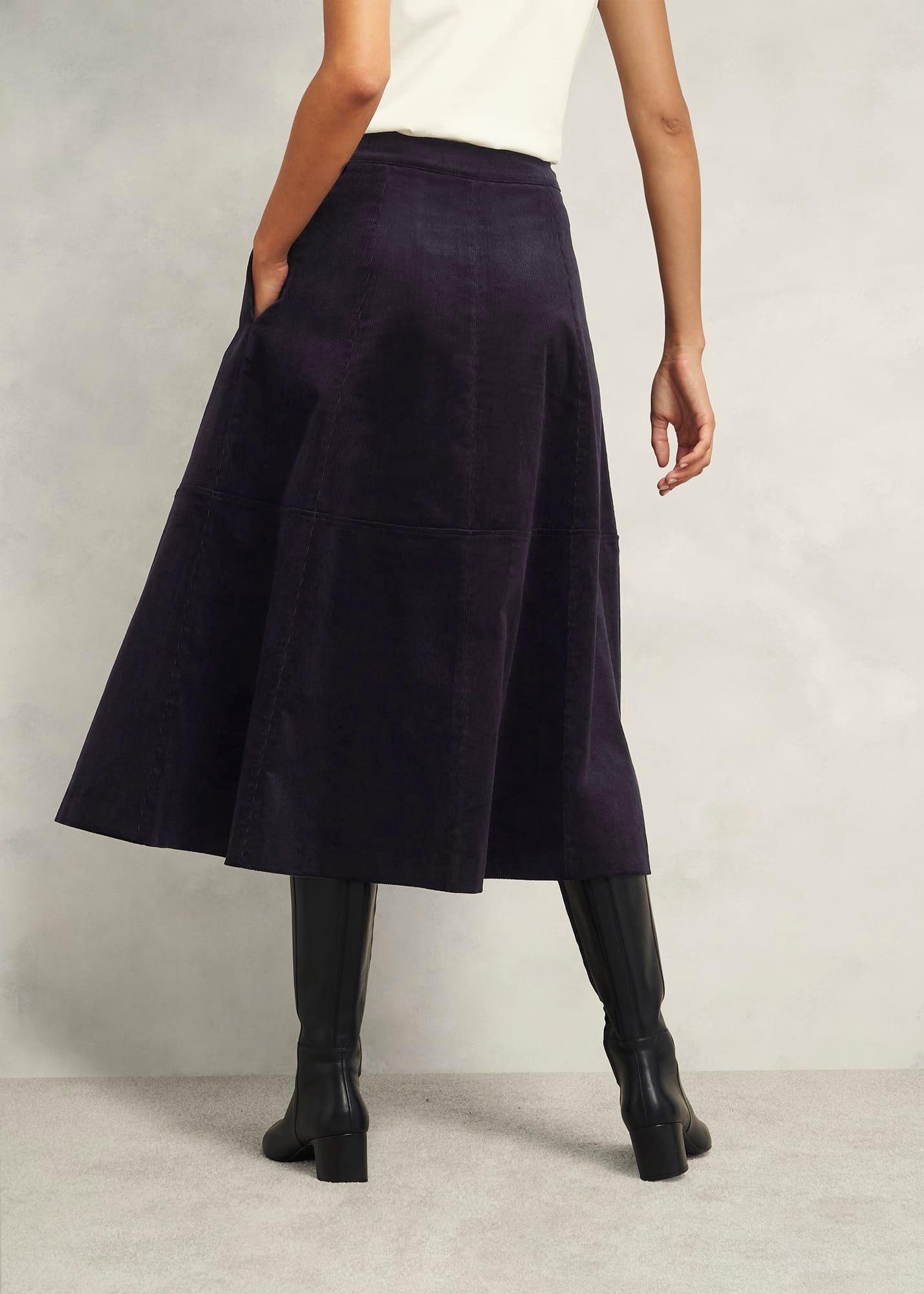 Clifton Cord Skirt, Navy, hi-res
