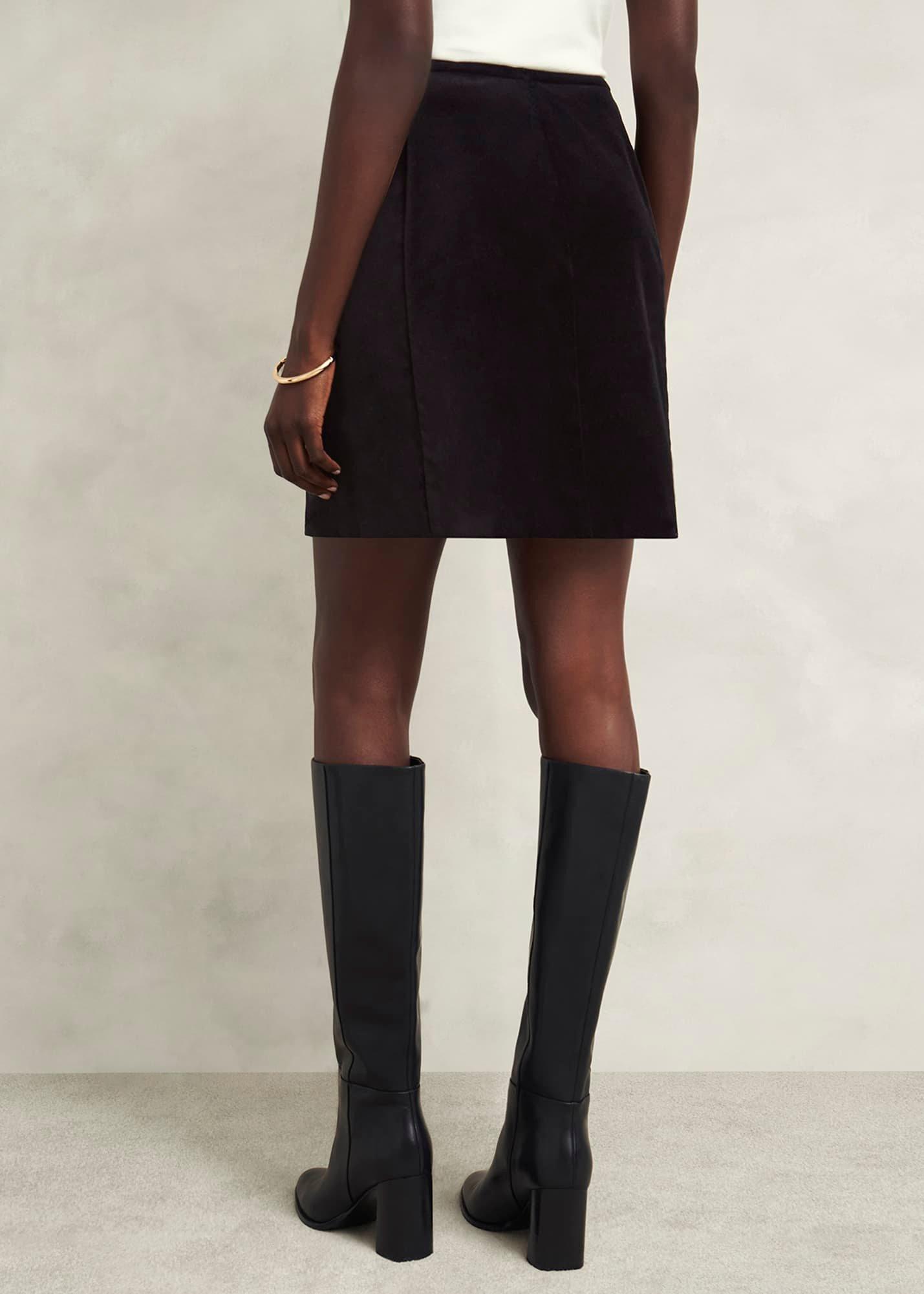 Izzy Velvet Skirt, Black, hi-res