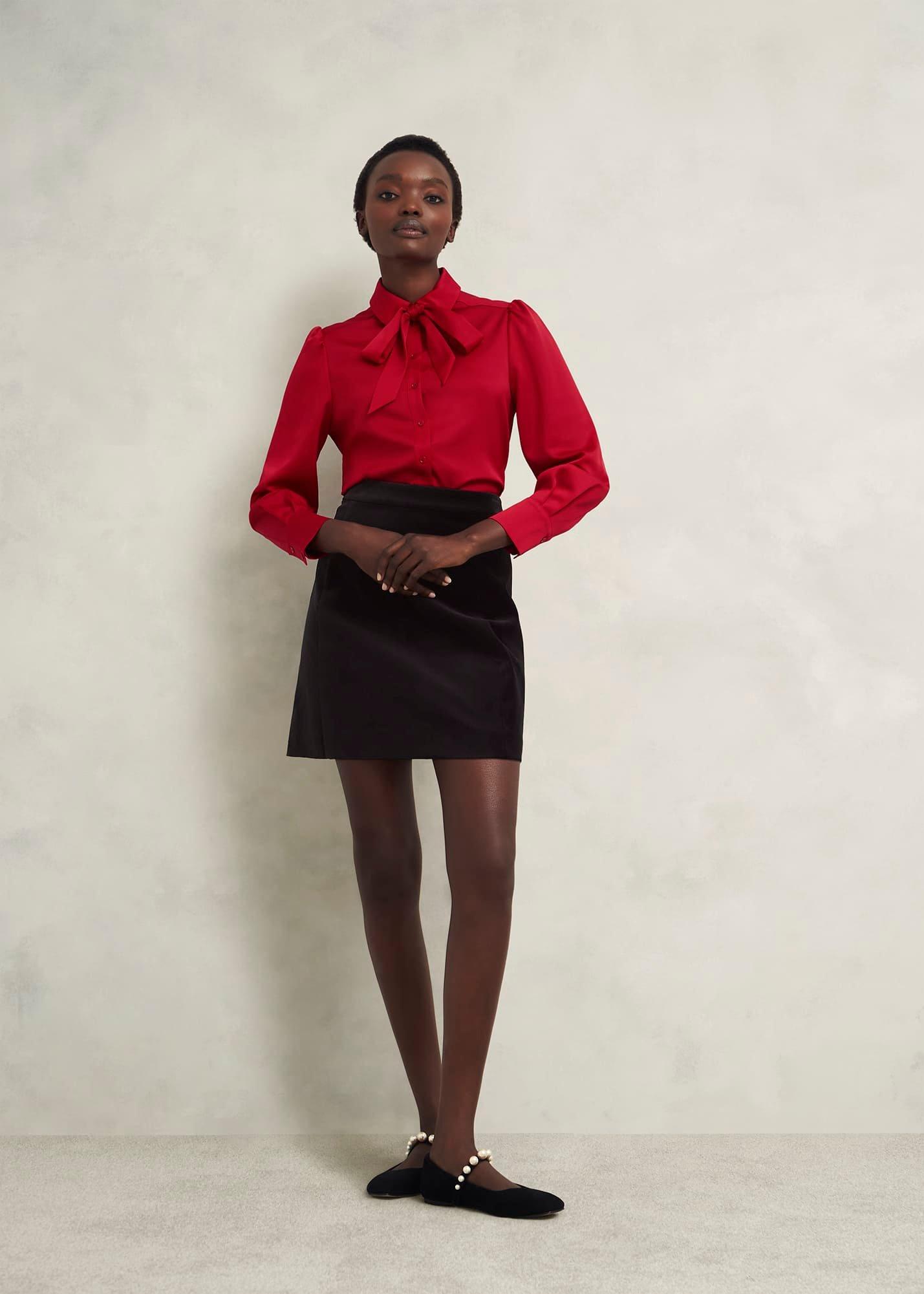 Izzy Velvet Skirt, Black, hi-res