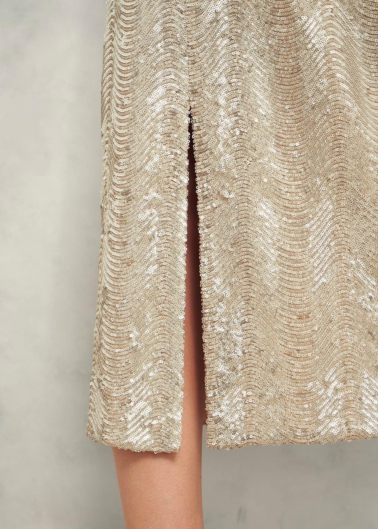 Marlowe Sequin Skirt, Silver, hi-res