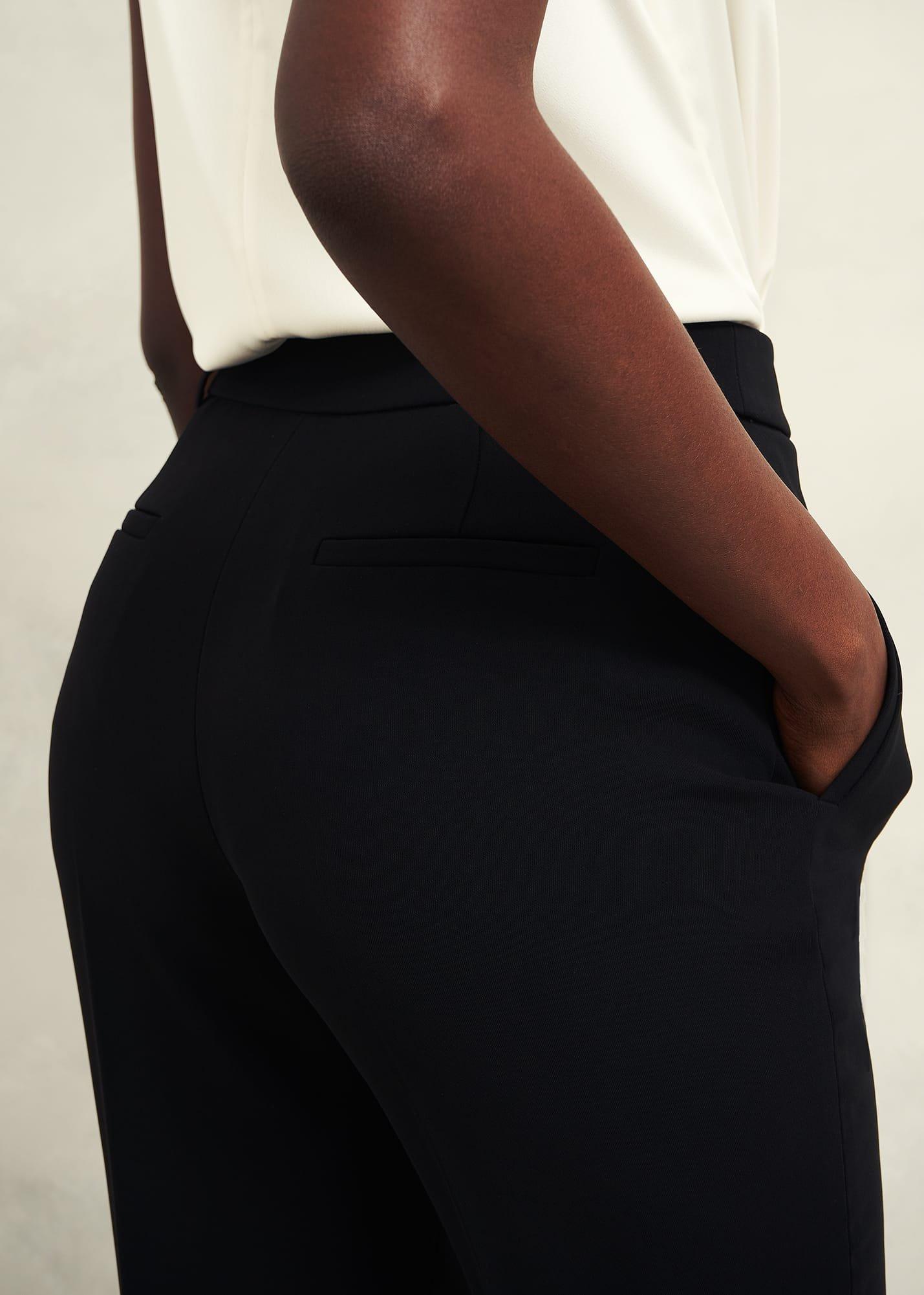 Petite Maya Straight Trousers, Black, hi-res