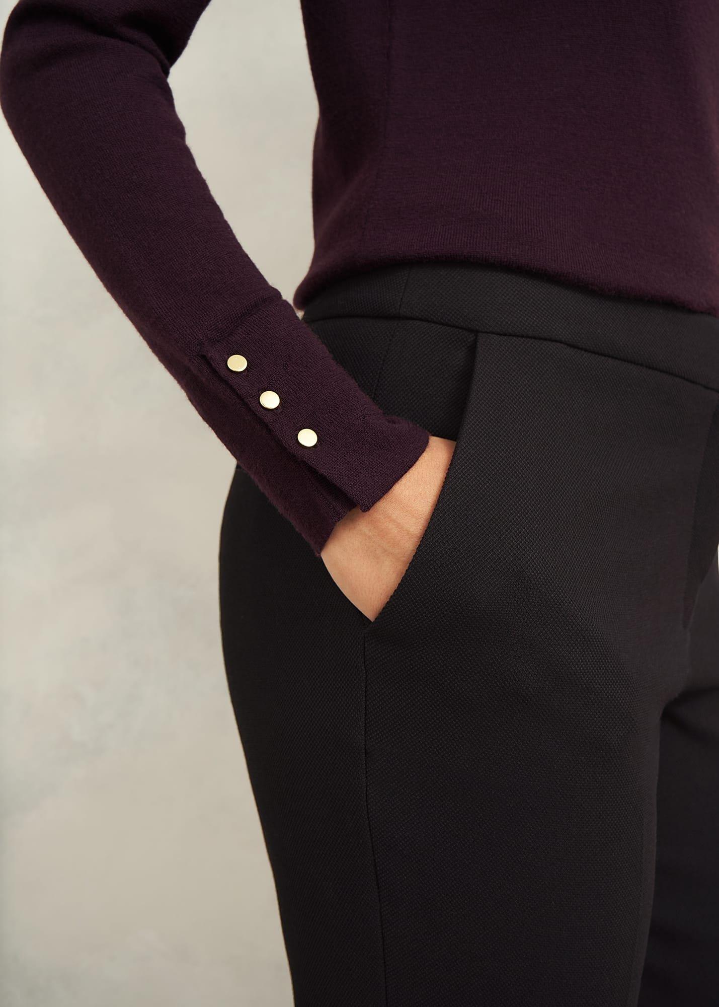 Mia Slim Trousers, Black, hi-res