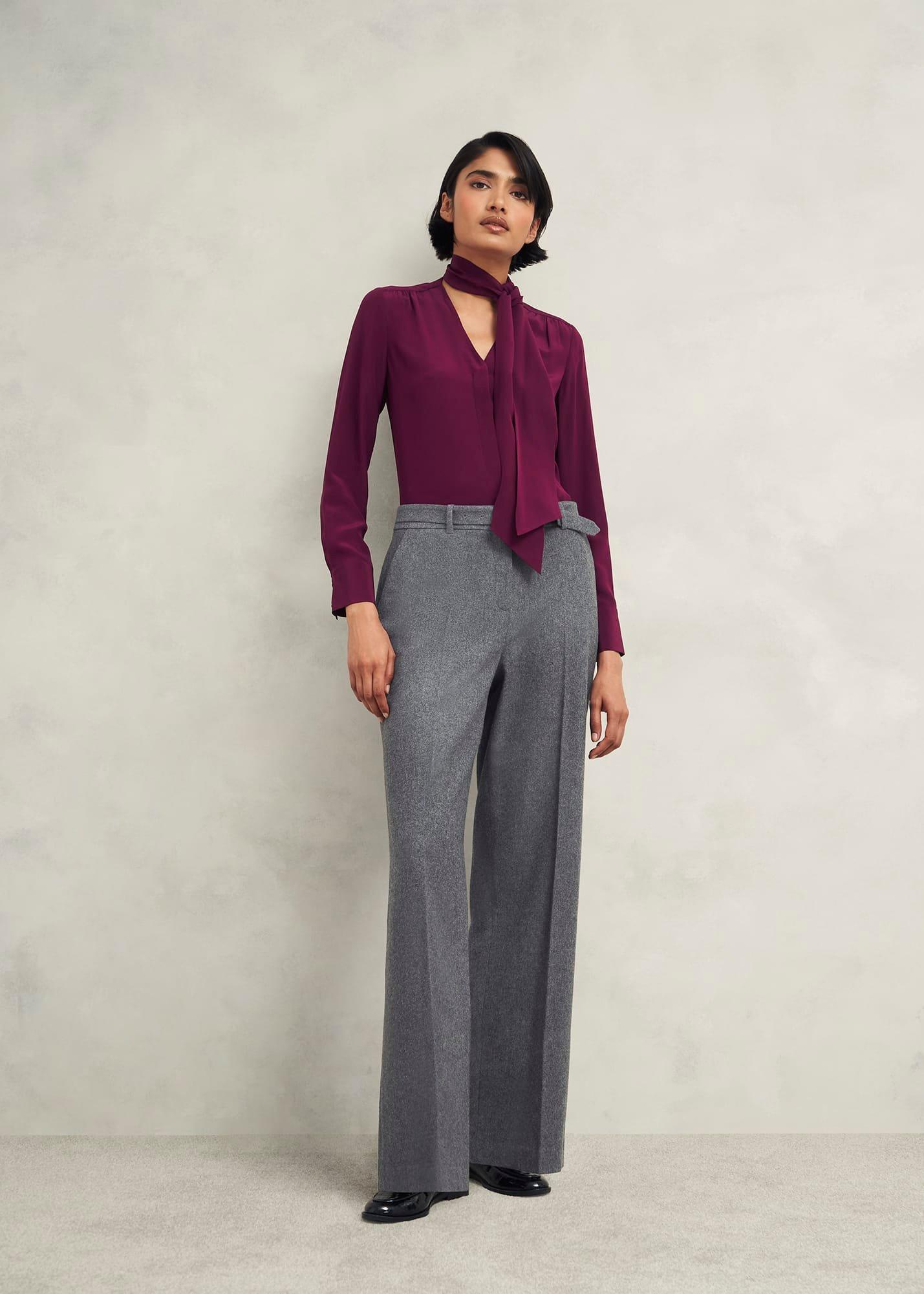 Elsie Wool Blend Wide Trousers