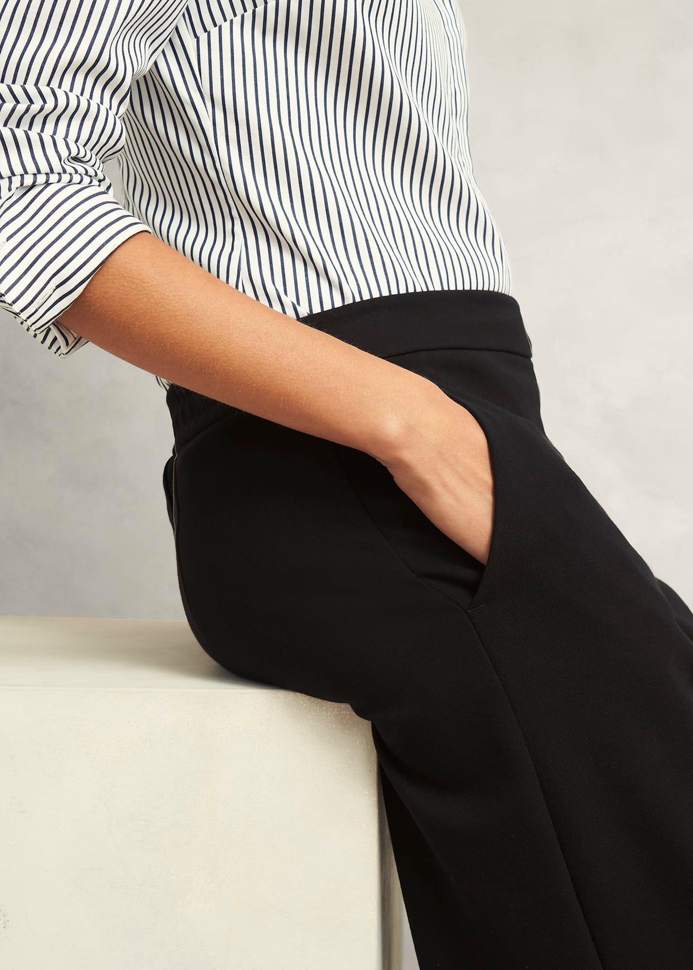 Kathy Ponte Trousers, Black, hi-res