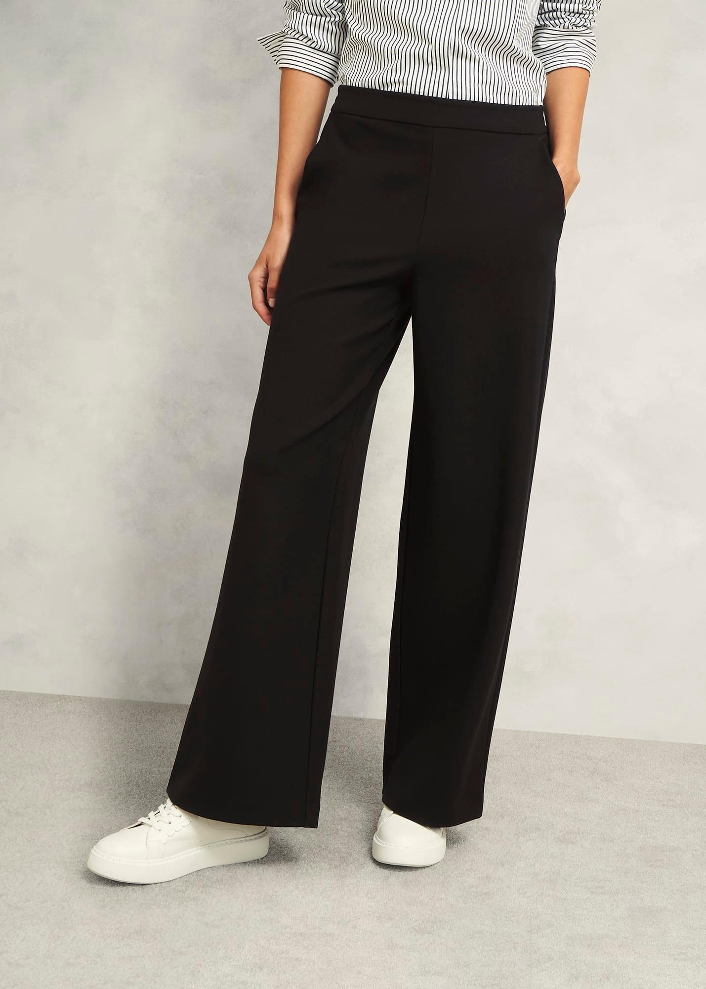 Kathy Ponte Trousers, Black, hi-res