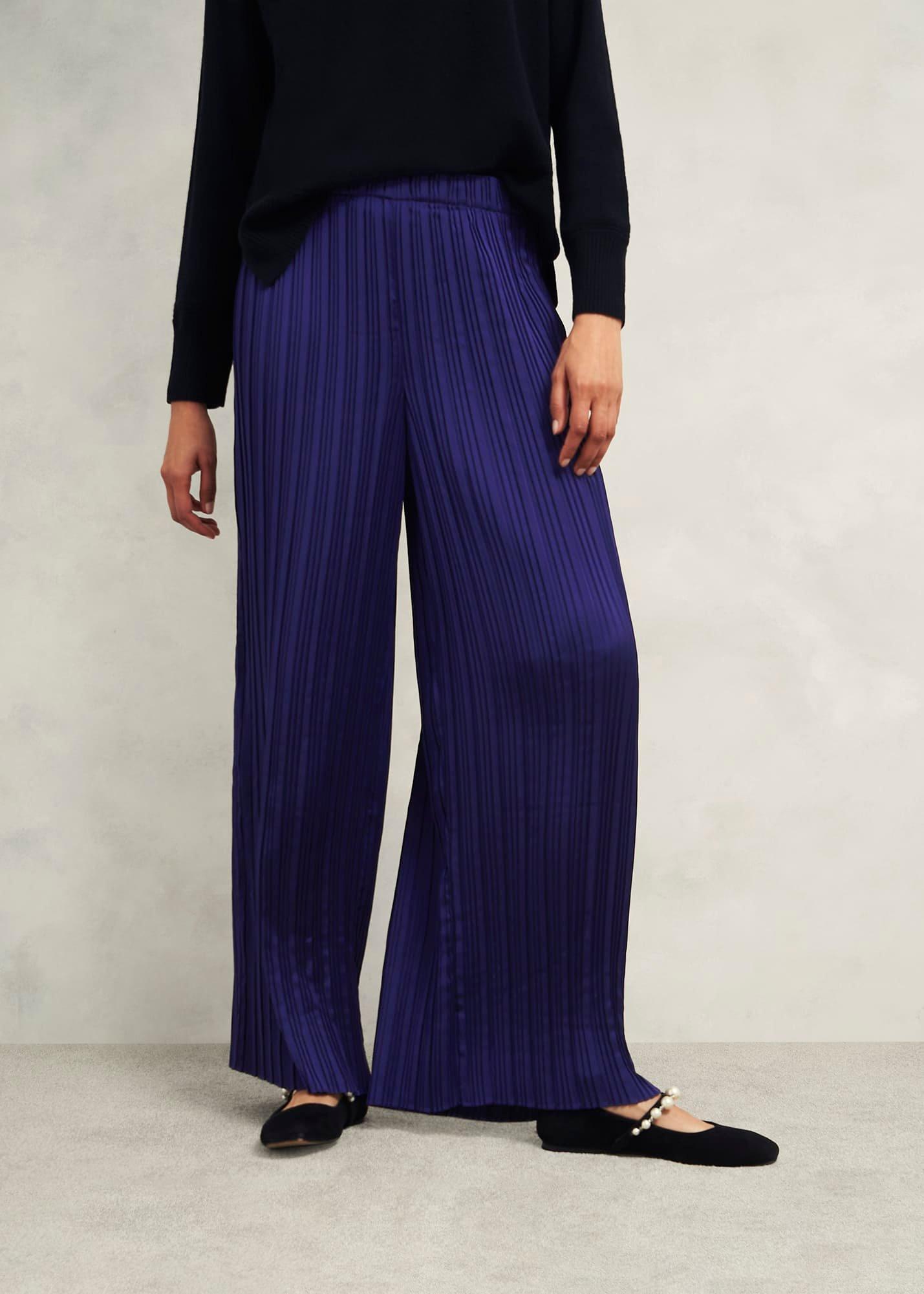Orla Pleated Trousers, Rich Blue, hi-res