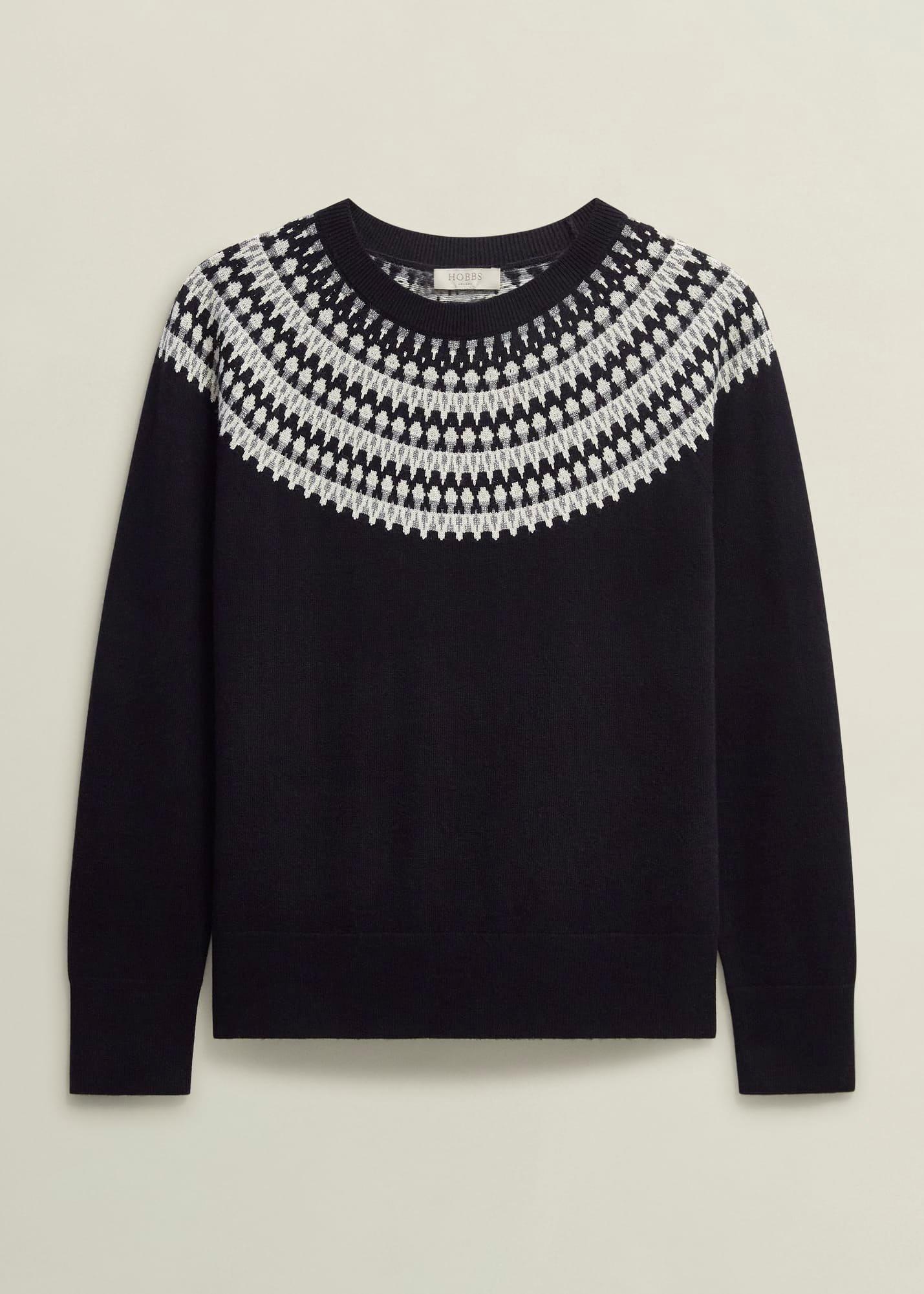 Greta Sparkle Fairisle Jumper , Navy Multi, hi-res