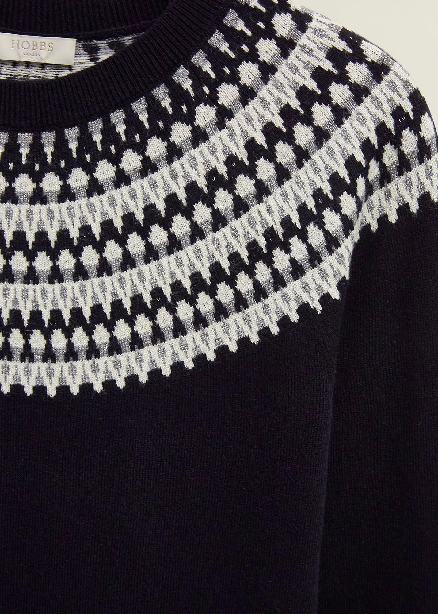 Greta Sparkle Fairisle Jumper , Navy Multi, hi-res