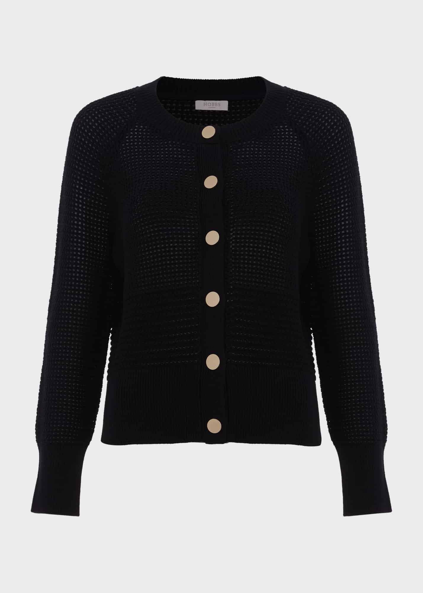 Florentina Cotton Cardigan, Hobbs Navy, hi-res