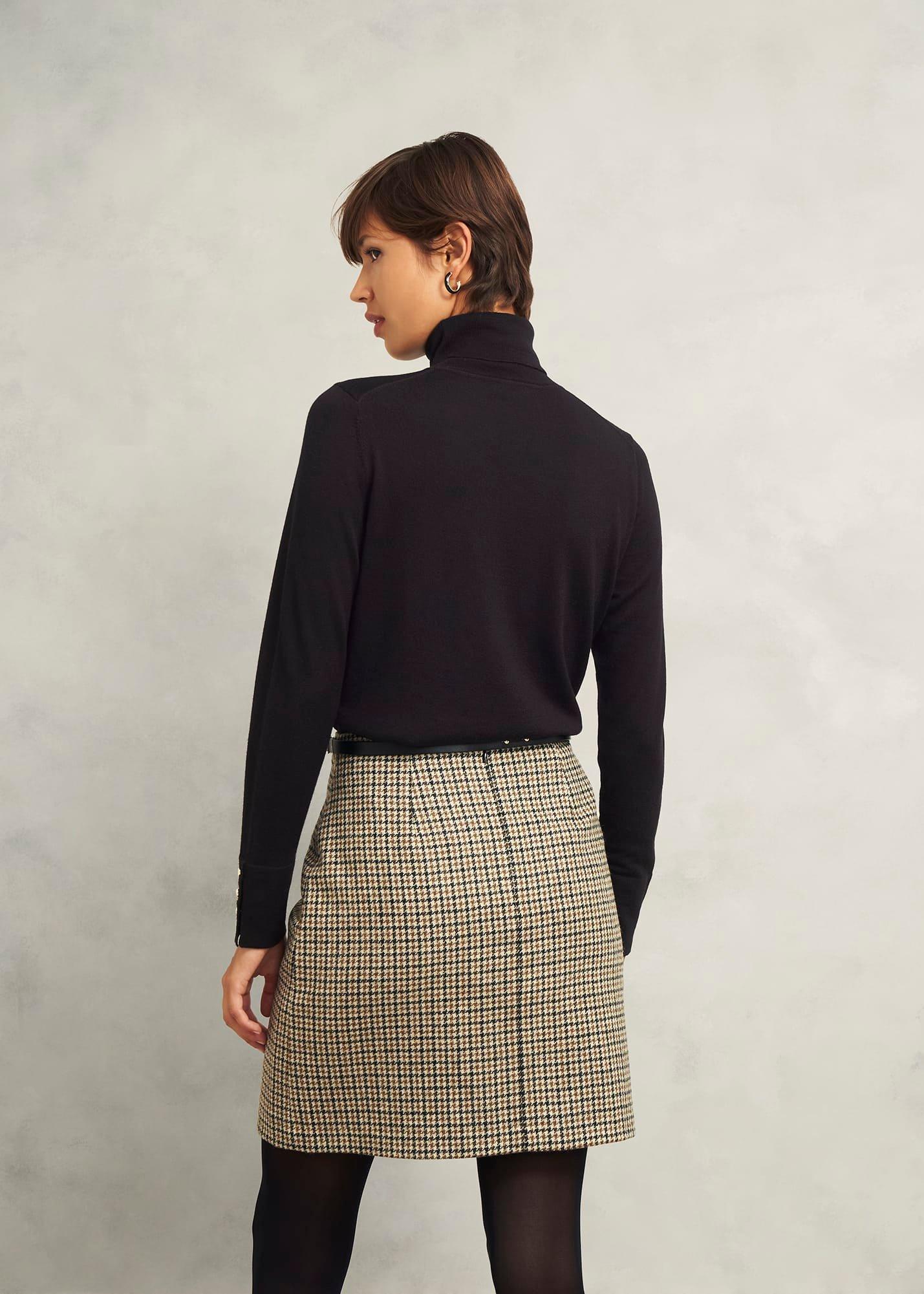 Lara Merino Wool Roll Neck Jumper, Black, hi-res