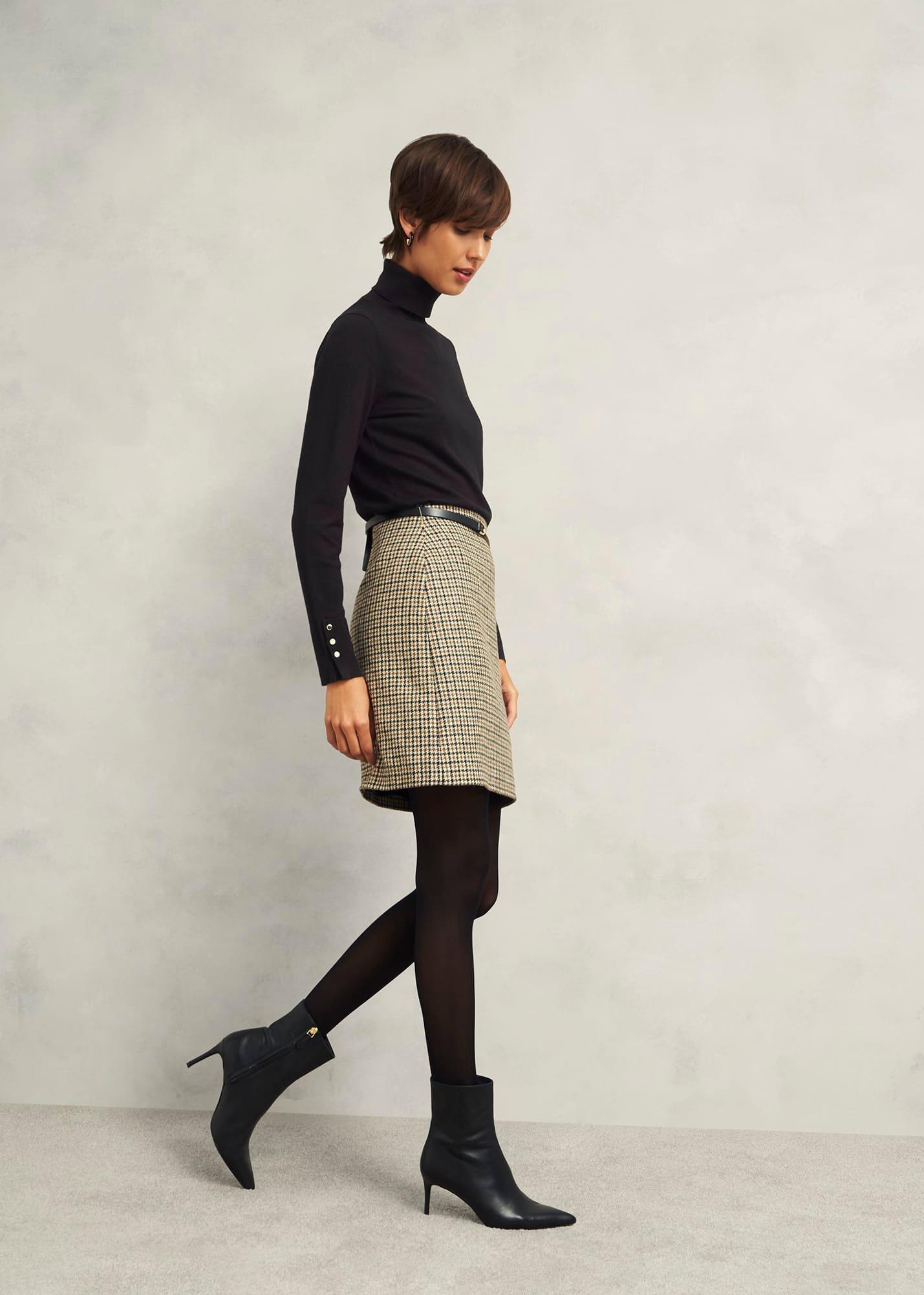 Lara Merino Wool Roll Neck Jumper, Black, hi-res