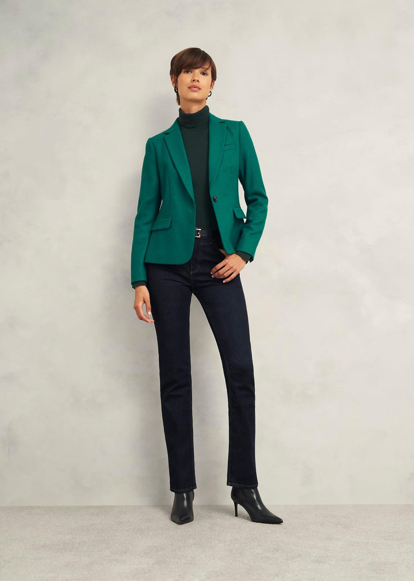 Lara Merino Wool Roll Neck Jumper, Hawthorn Green, hi-res