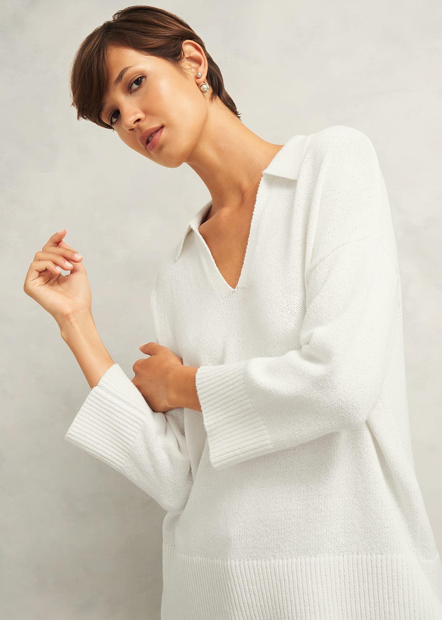 Madelyn Cotton Blend Jumper, Warm Ivory, hi-res