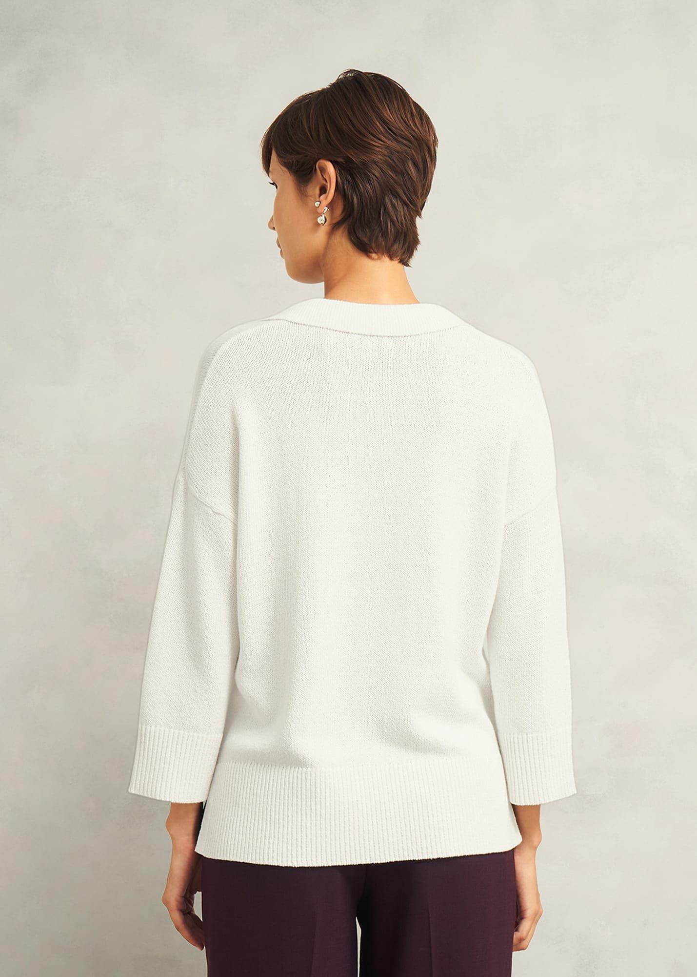 Madelyn Cotton Blend Jumper, Warm Ivory, hi-res