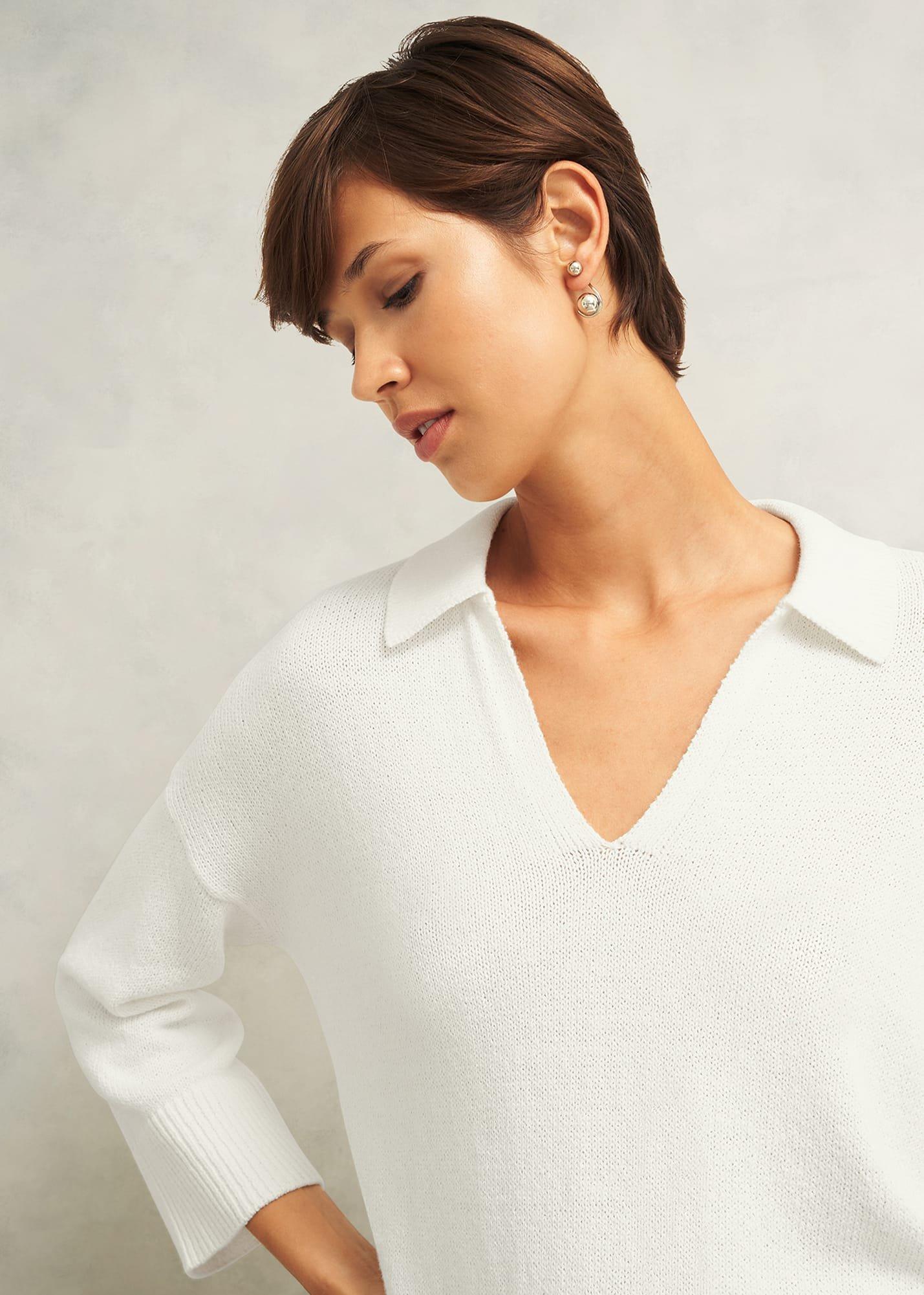Madelyn Cotton Blend Jumper, Warm Ivory, hi-res