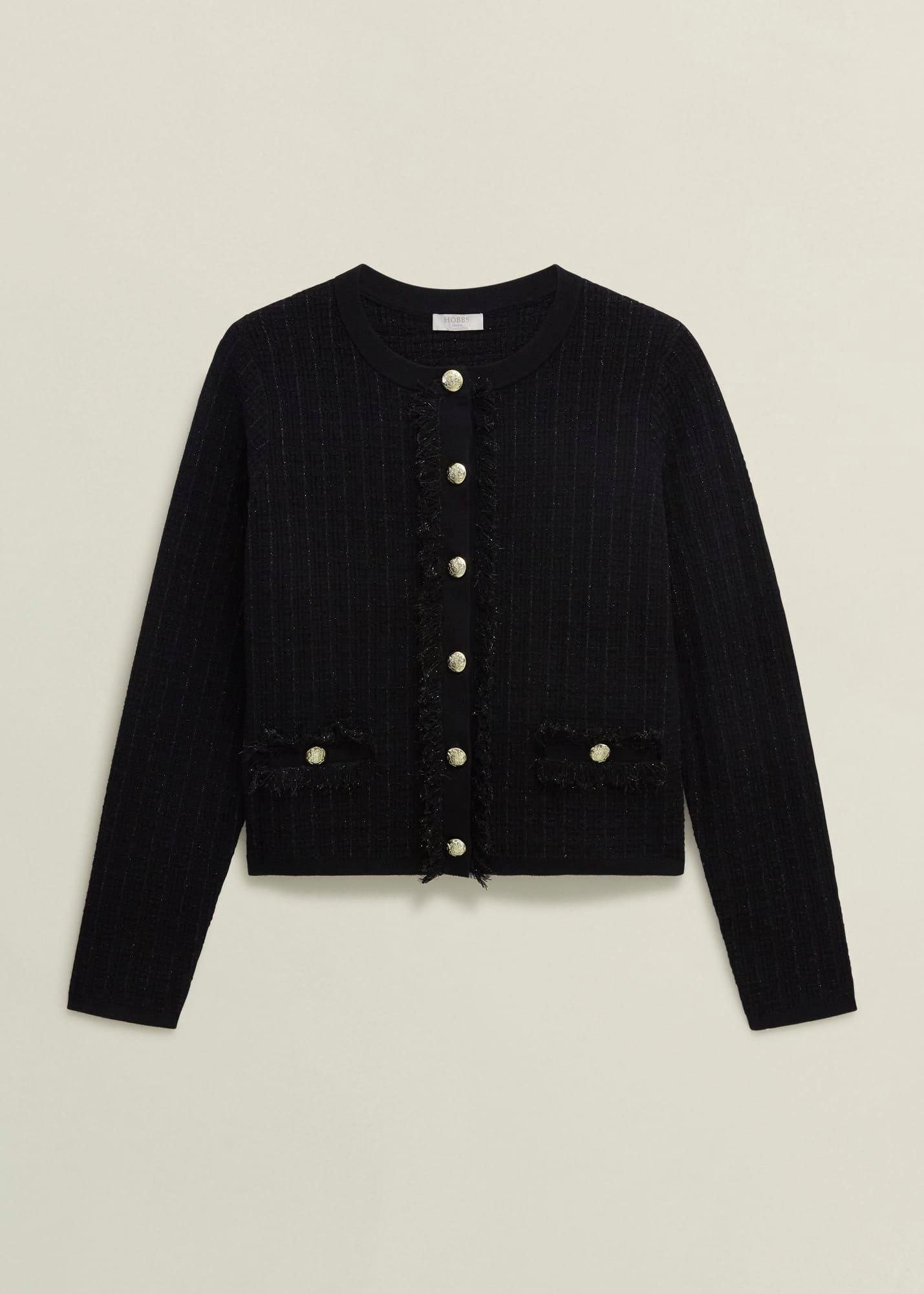 Sairey Knitted Jacket, Black, hi-res
