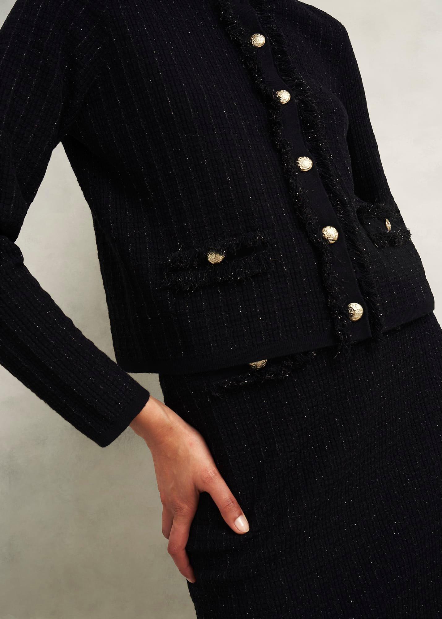 Sairey Knitted Jacket, Black, hi-res