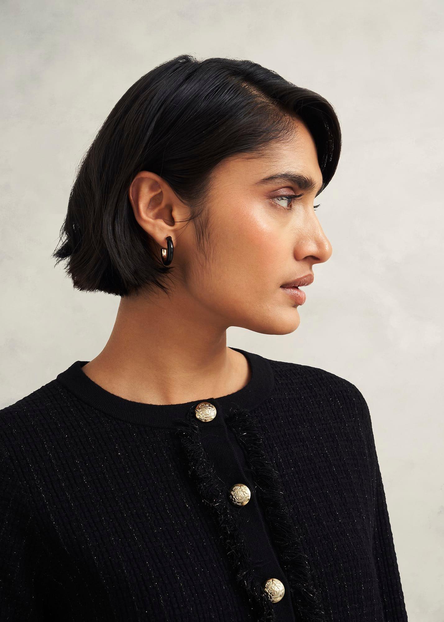 Sairey Knitted Jacket, Black, hi-res