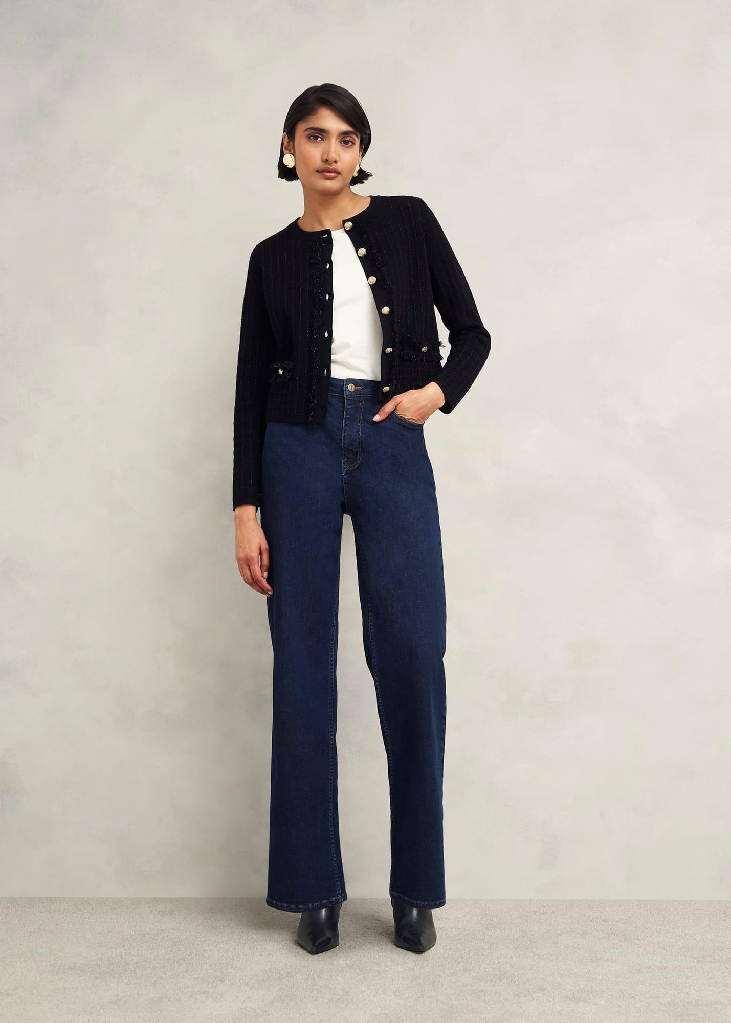 Sairey Knitted Jacket, Black, hi-res