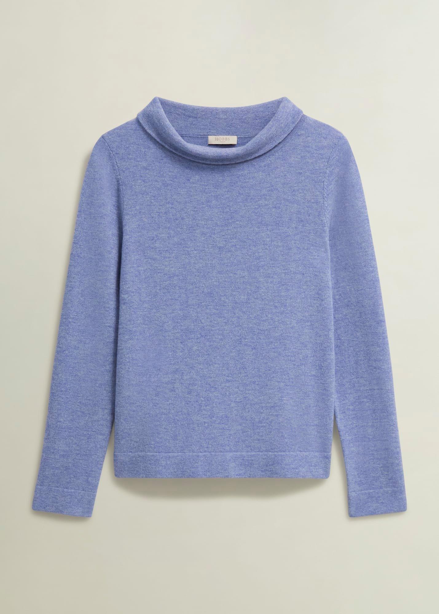 Audrey Wool Cashmere Jumper, Blue Marl, hi-res