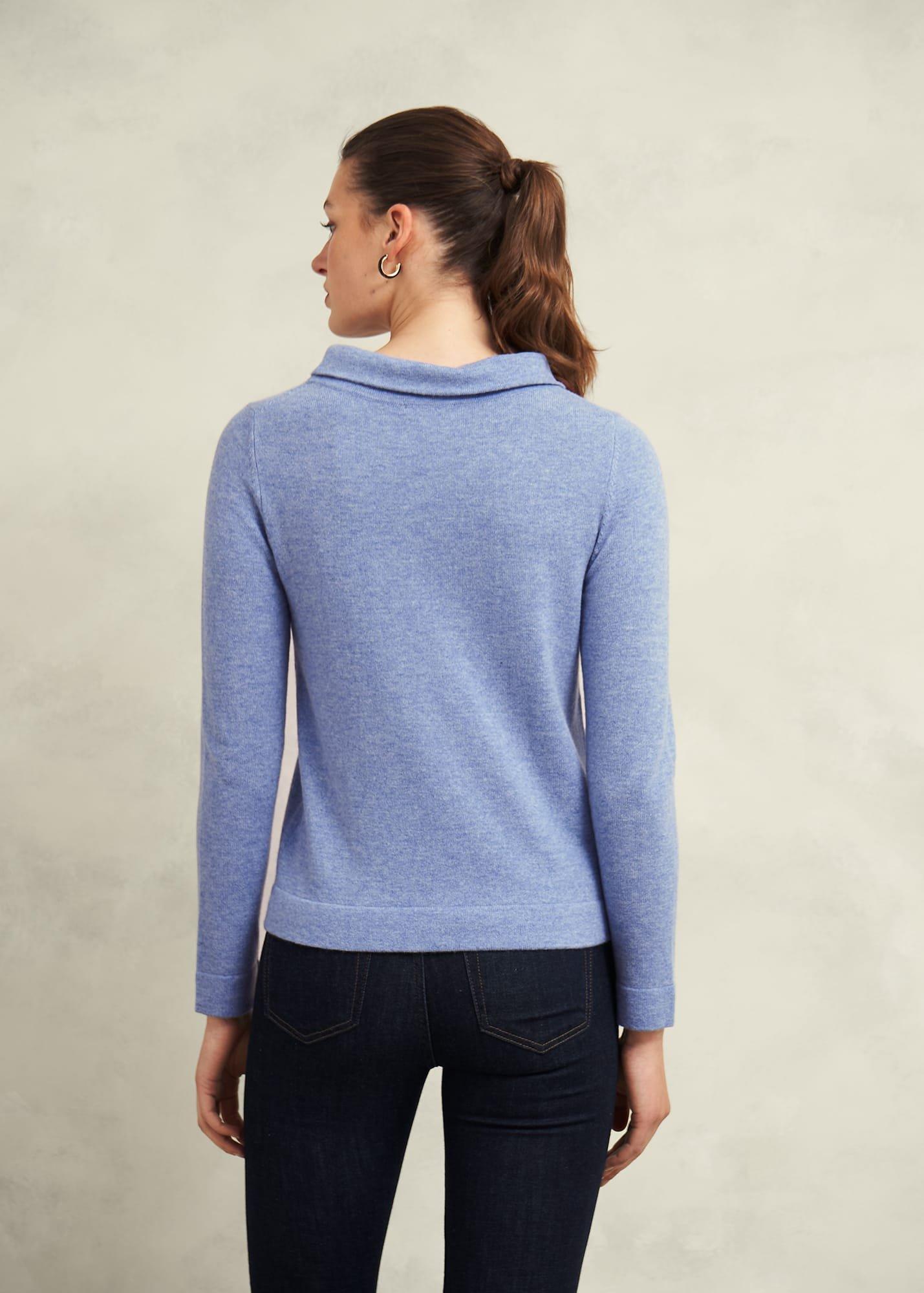 Audrey Wool Cashmere Jumper, Blue Marl, hi-res