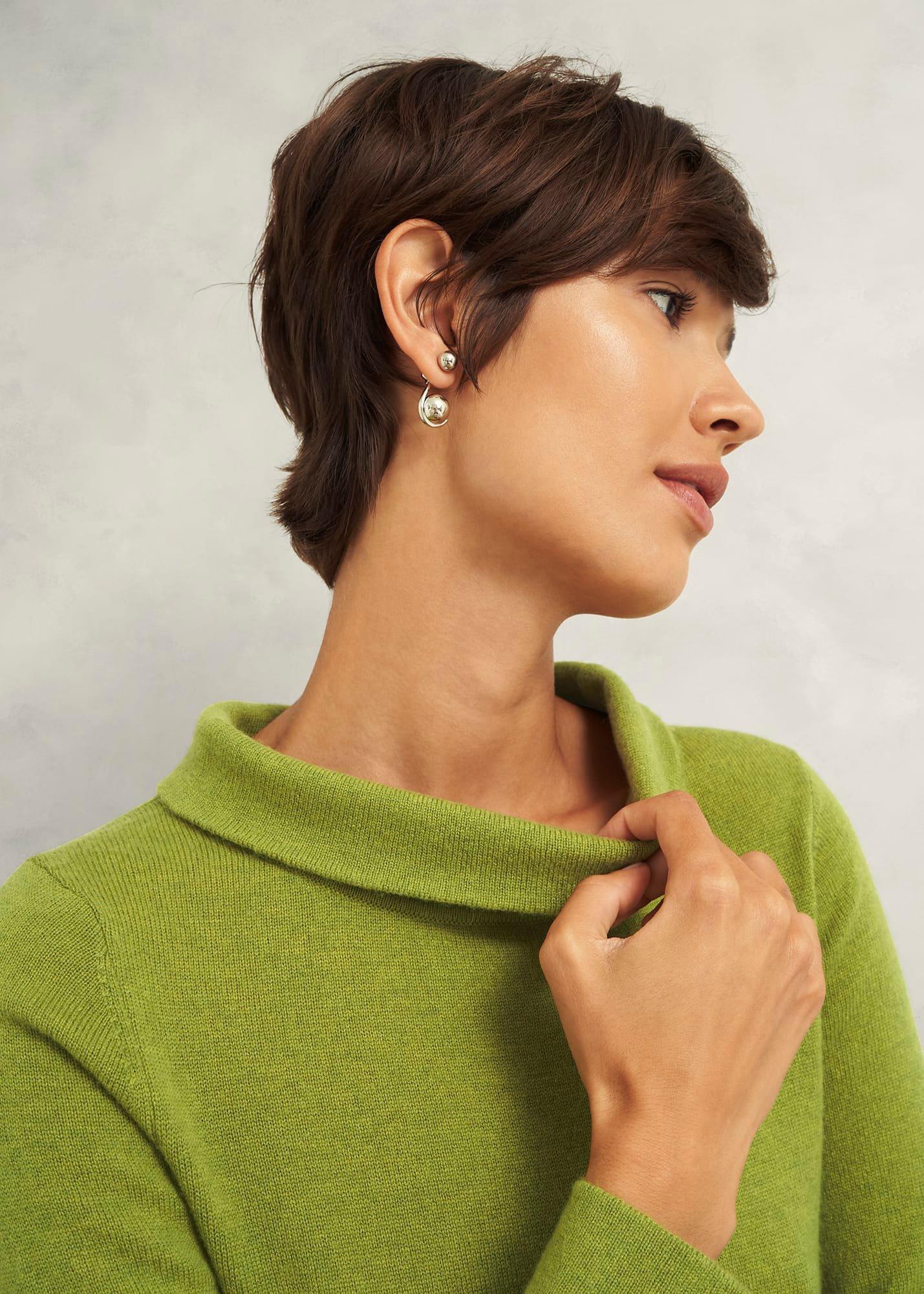 Audrey Wool Cashmere Jumper, Lime Green, hi-res
