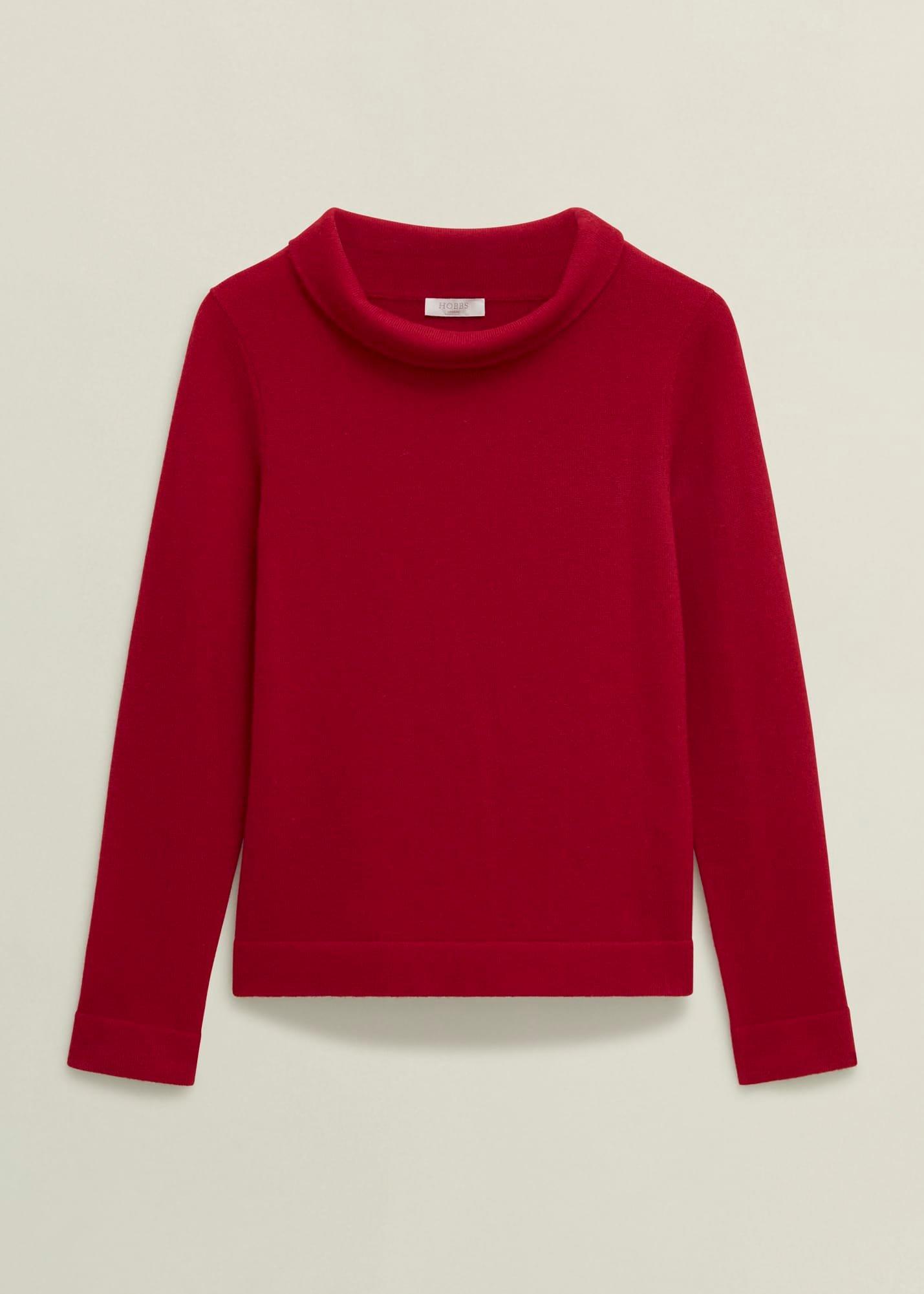 Audrey Wool Cashmere Jumper, Pomegranate, hi-res