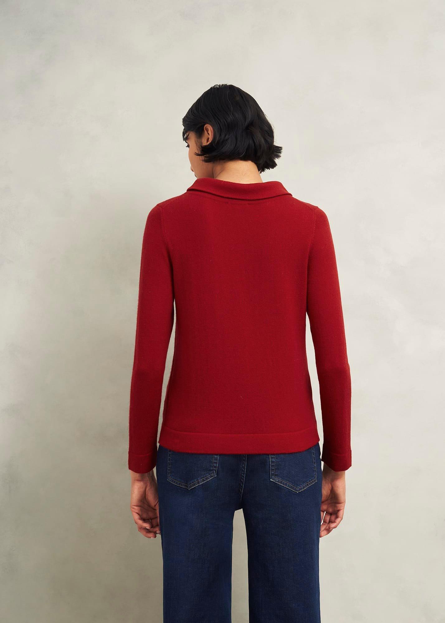 Audrey Wool Cashmere Jumper, Pomegranate, hi-res