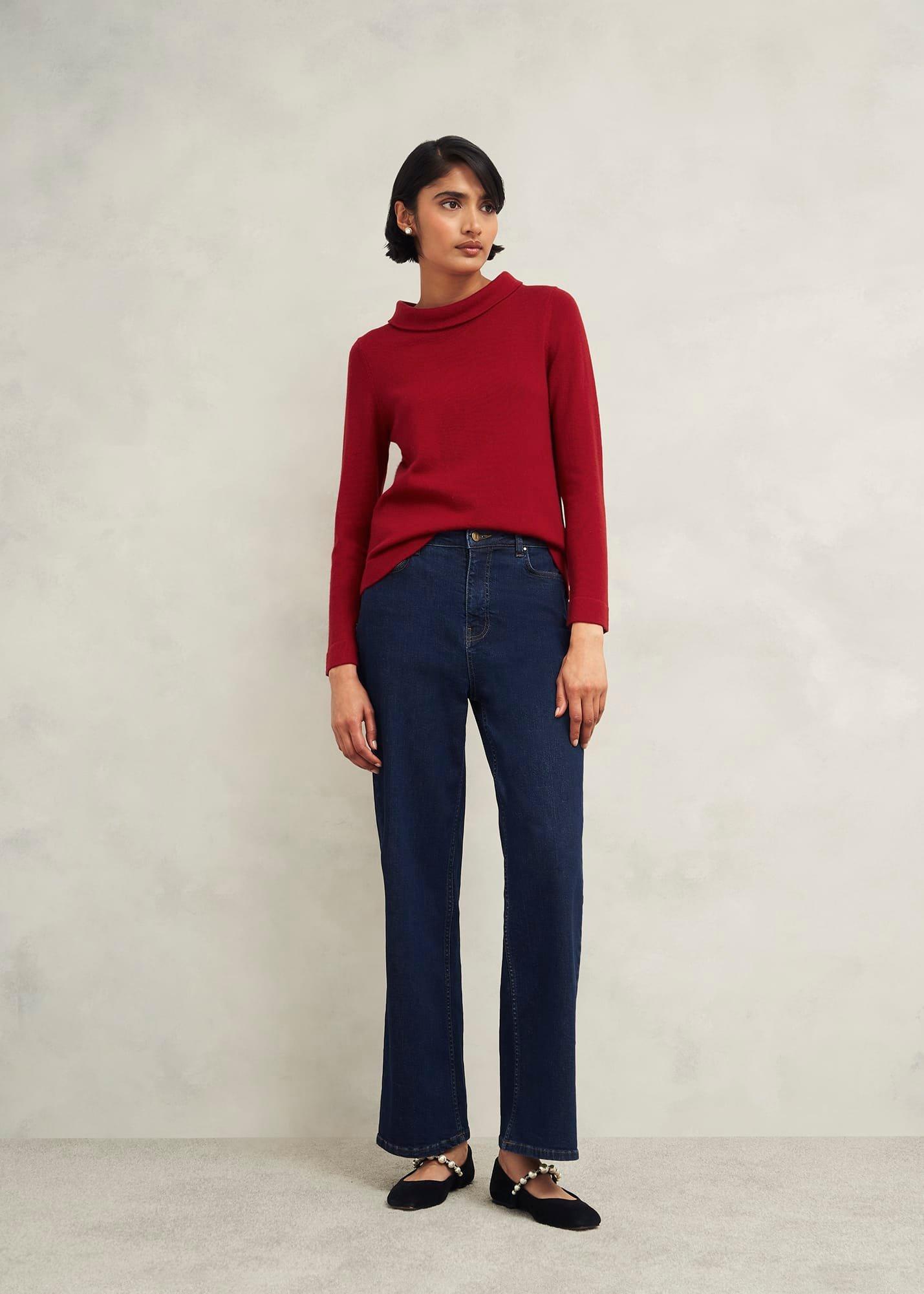 Audrey Wool Cashmere Jumper, Pomegranate, hi-res
