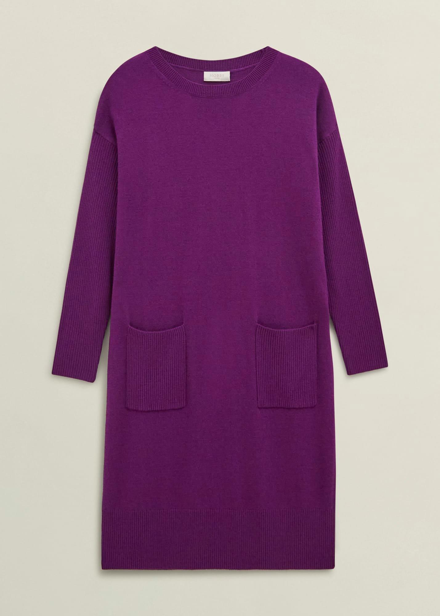 Devora Knitted Dress With Cashmere, Vibrant Purple, hi-res