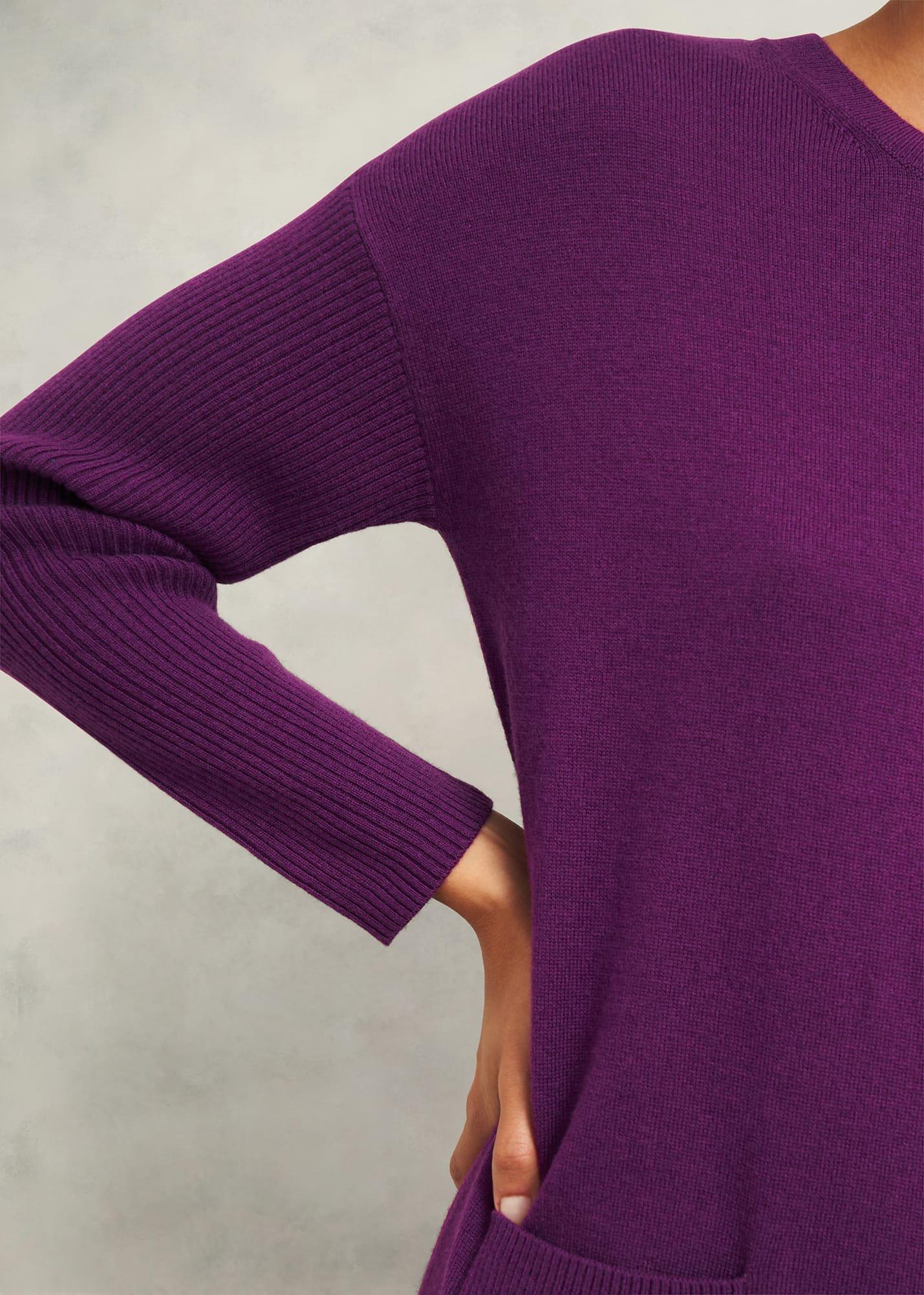 Devora Knitted Dress With Cashmere, Vibrant Purple, hi-res