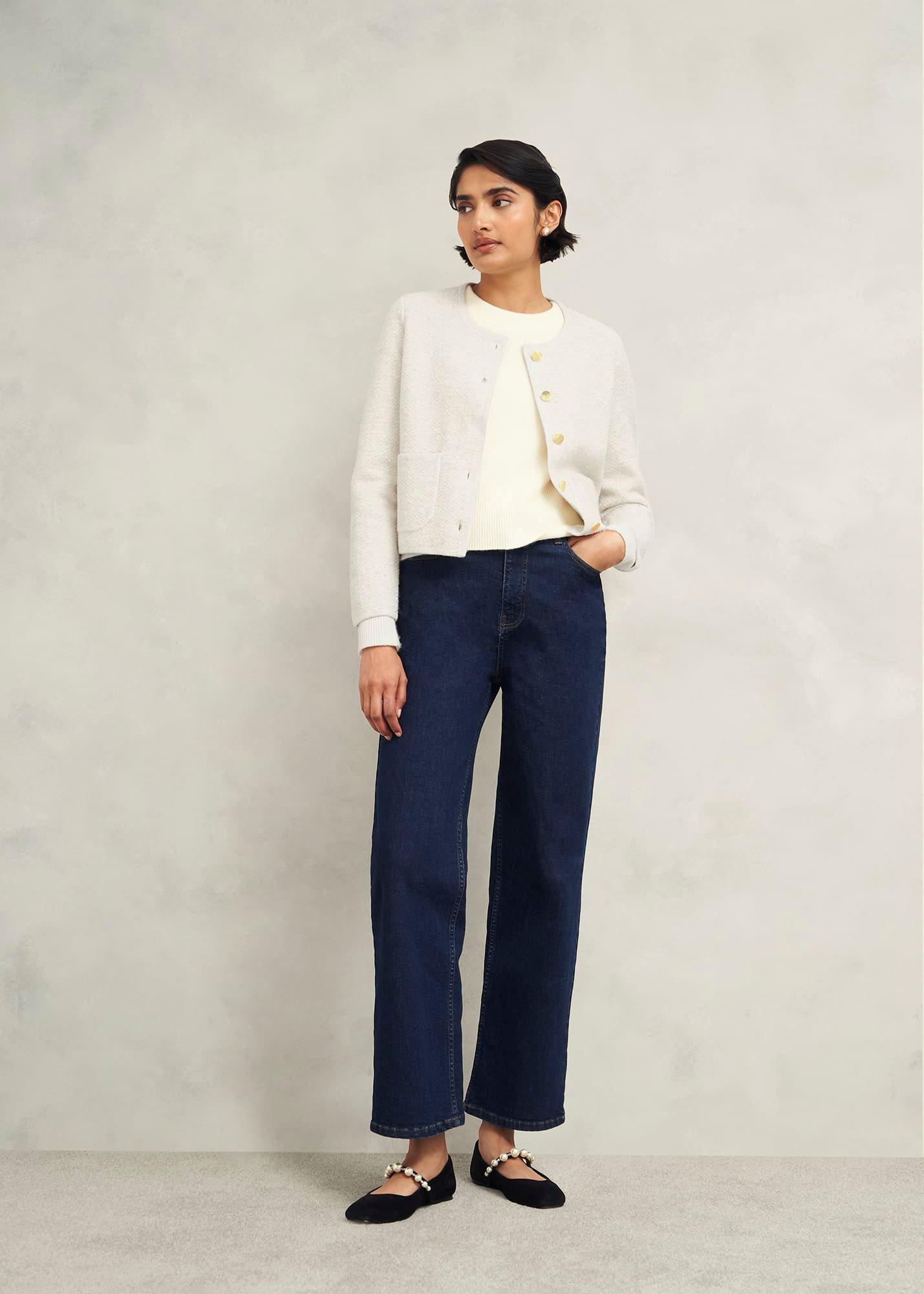 Zayla Sparkle Knitted Jacket, Ivory, hi-res