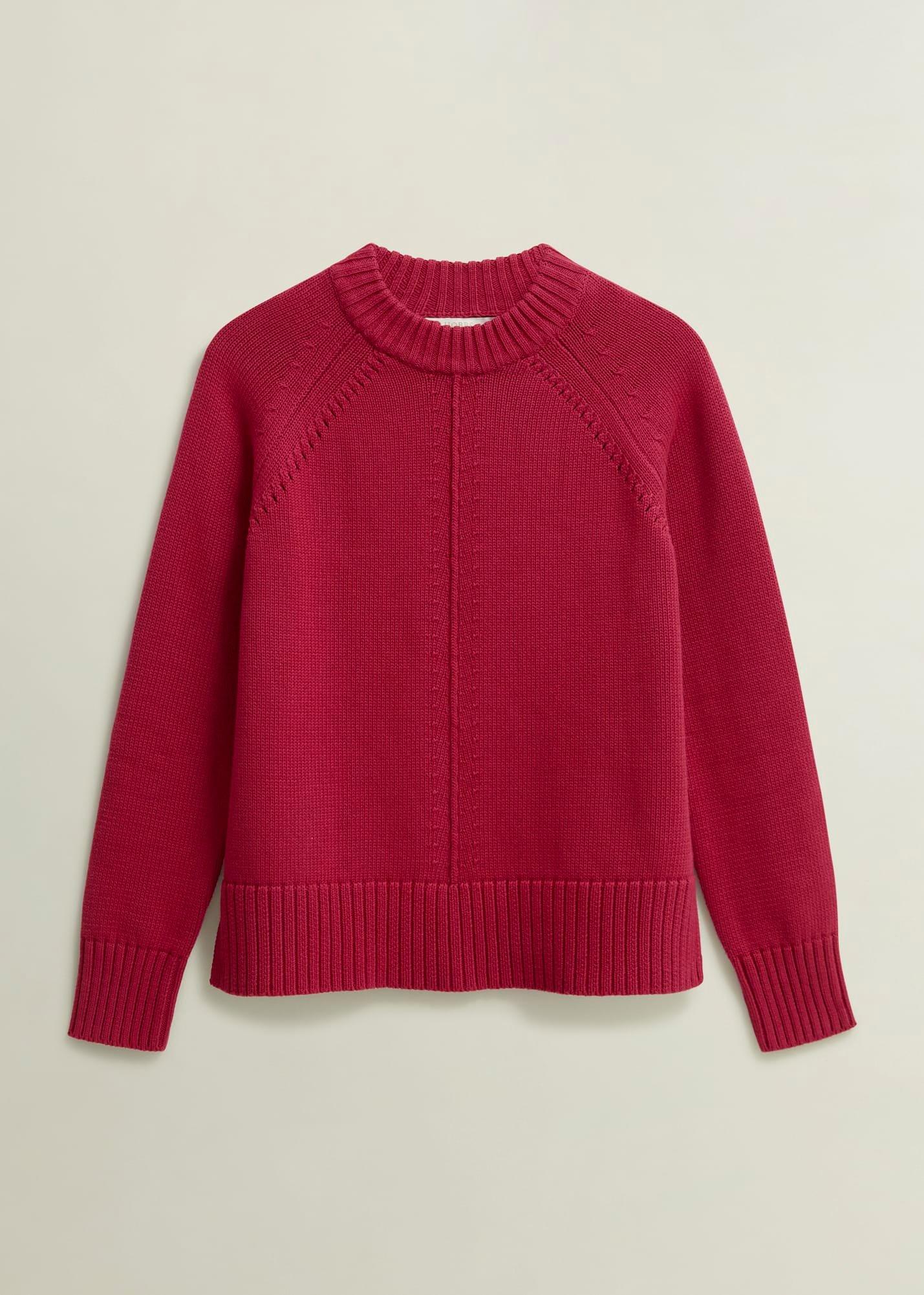 Deborah Cotton Jumper, Cranberry, hi-res