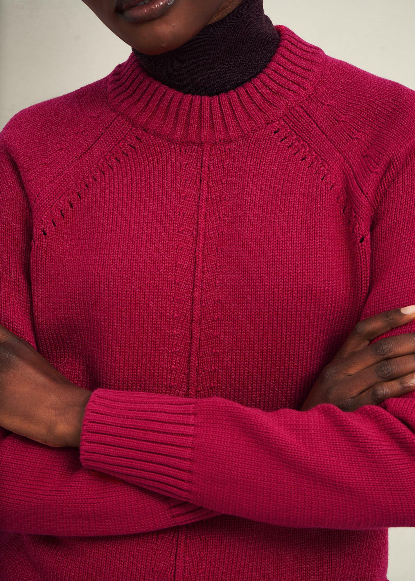 Deborah Cotton Jumper, Cranberry, hi-res