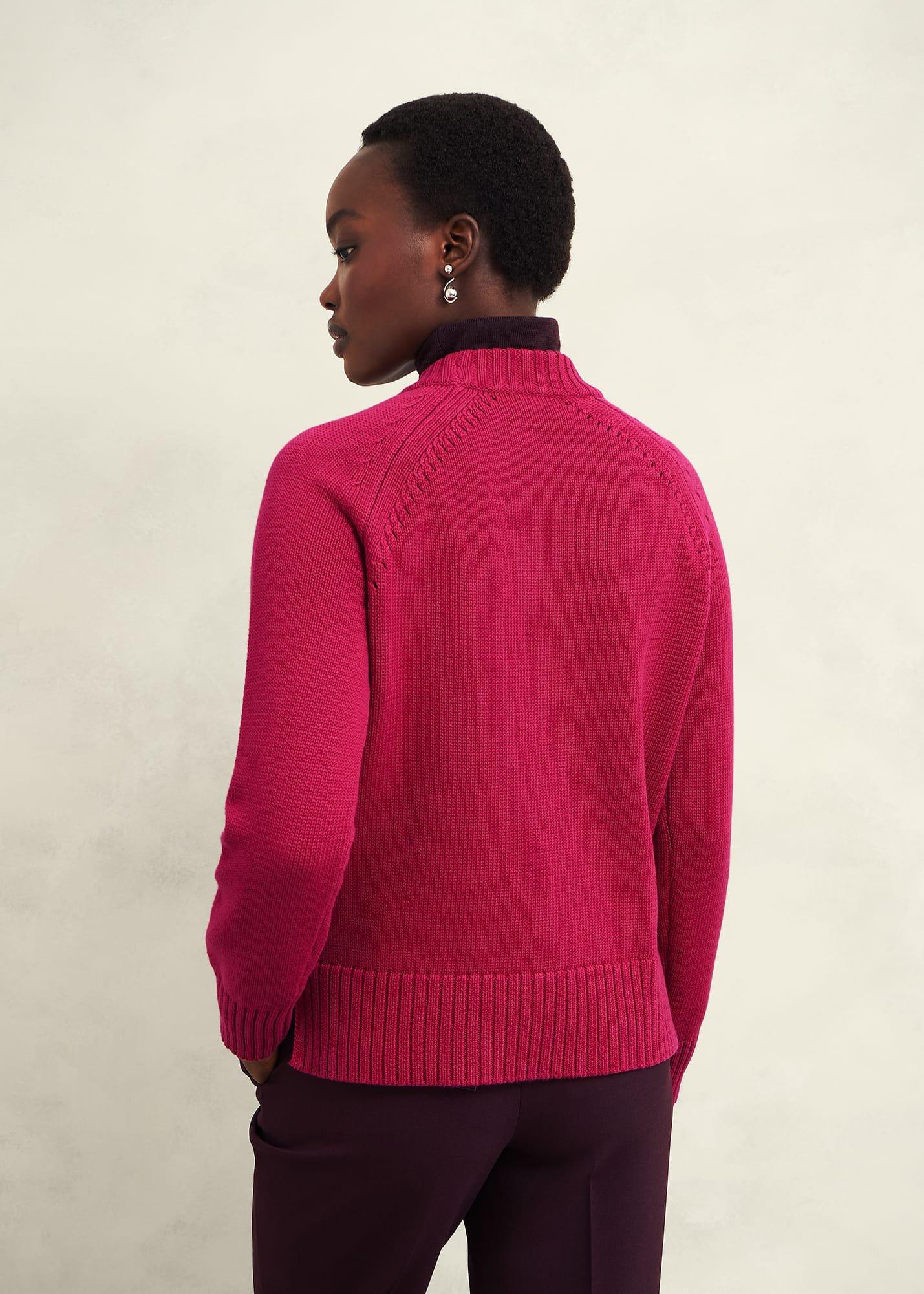 Deborah Cotton Jumper, Cranberry, hi-res